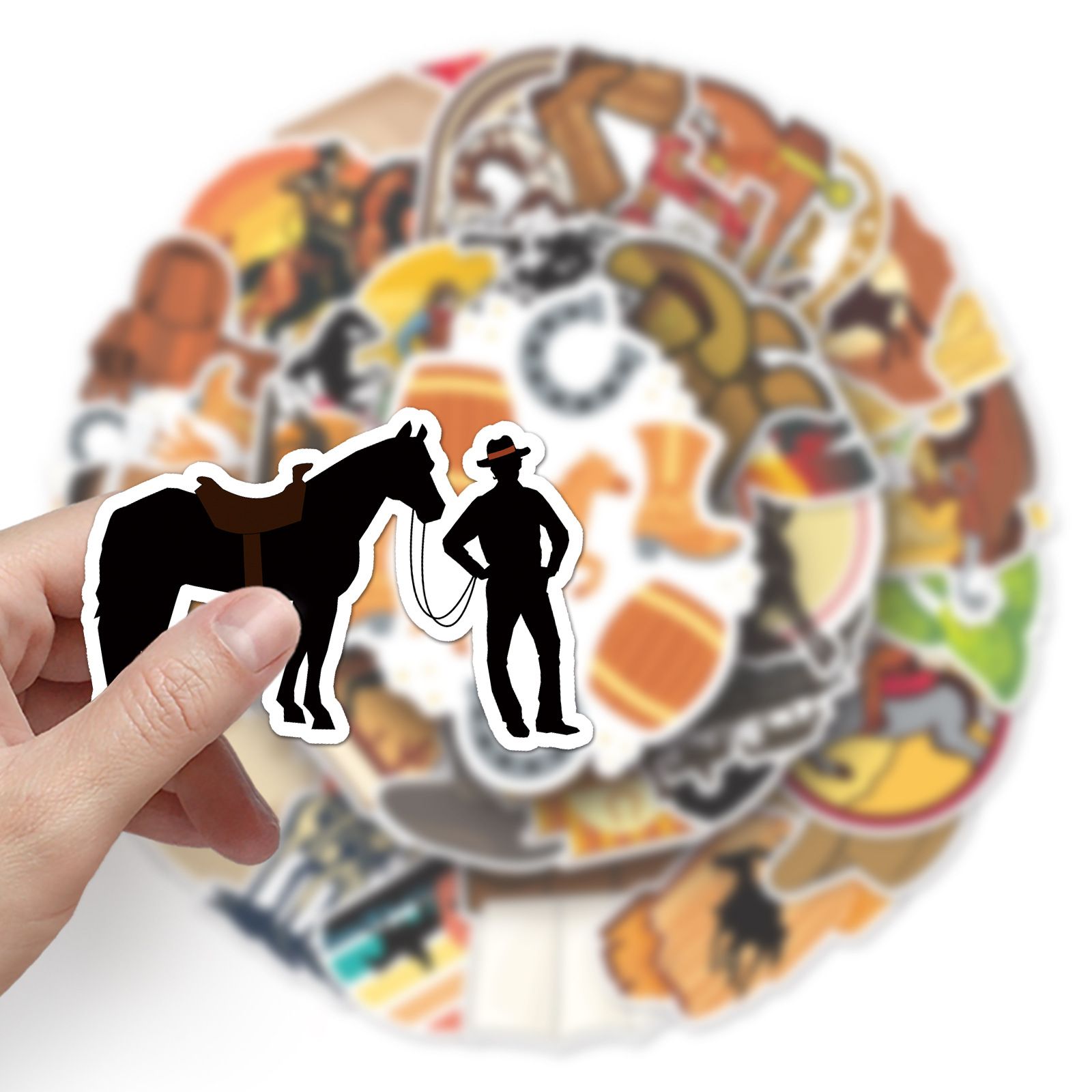 Cowboy Stickers Country Western Stickers Pack 50pcs-Suitable for Laptop Travel Case Notebook Phone Car Scrapbook Water Bottle โ image 5