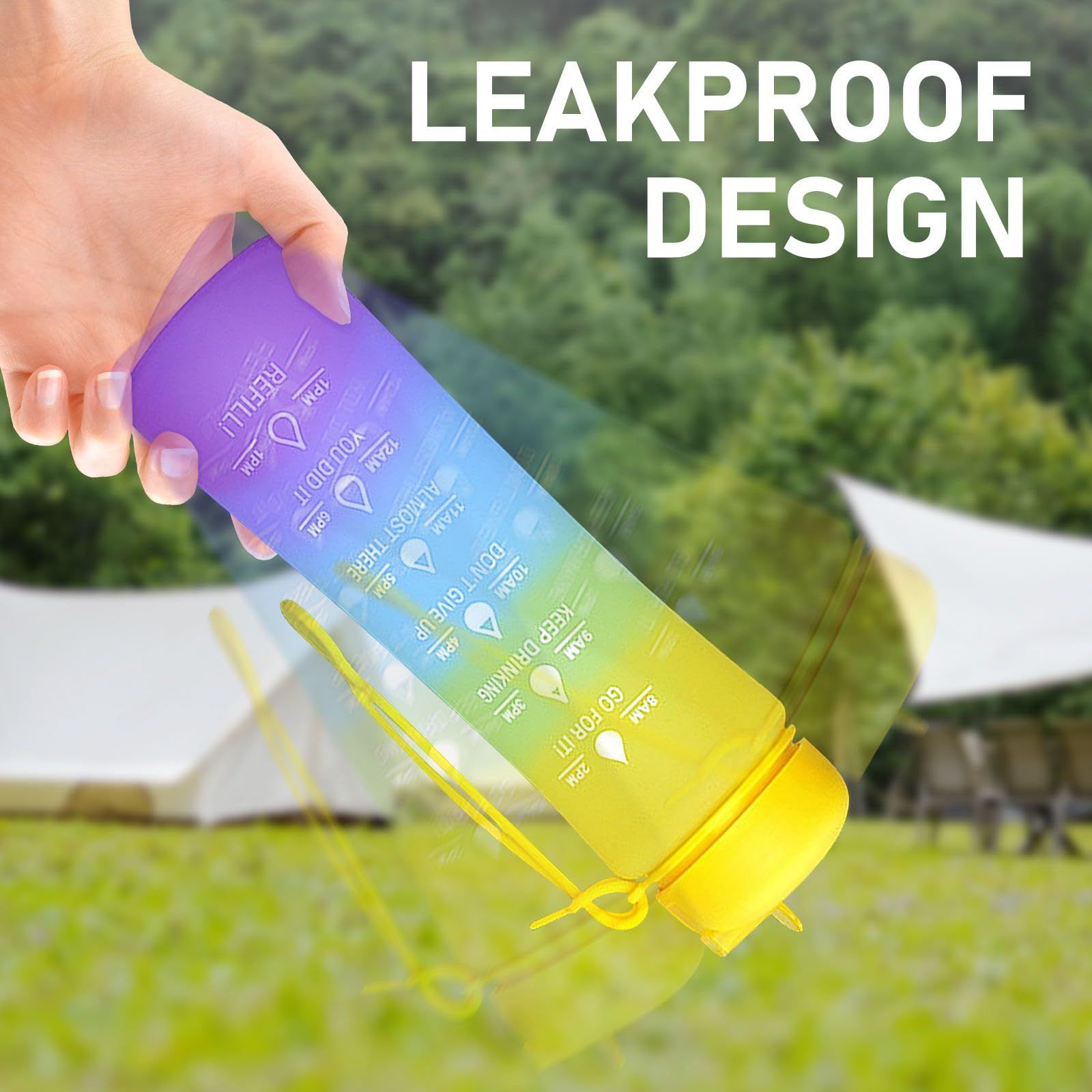 Travel Water Bottle Portable Hiking Water Bottle with Leak proof 22 OZ Reusable BPA Free Silicone Sport Water Bottles โ image 2