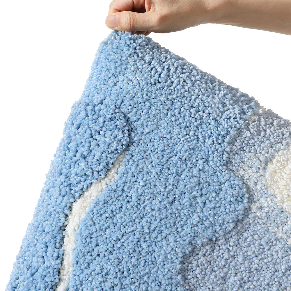 Premium Bath Mat with 8X Water Absorption & Non-Slip Base(Footprints by the seaside) โ image 4