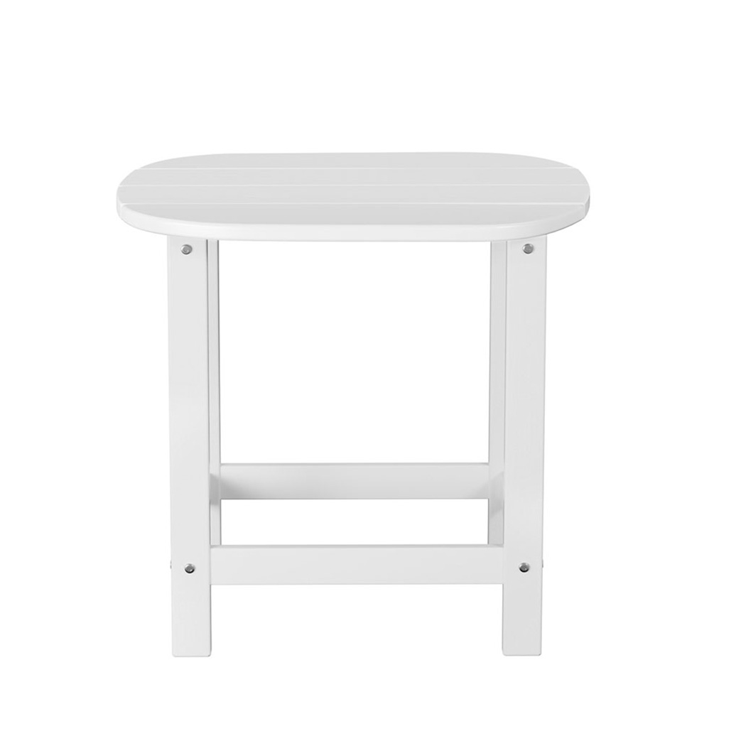 Gardeon Outdoor Coffee Side Table HDPE Desk Patio Furniture Camping Garden White — image 3
