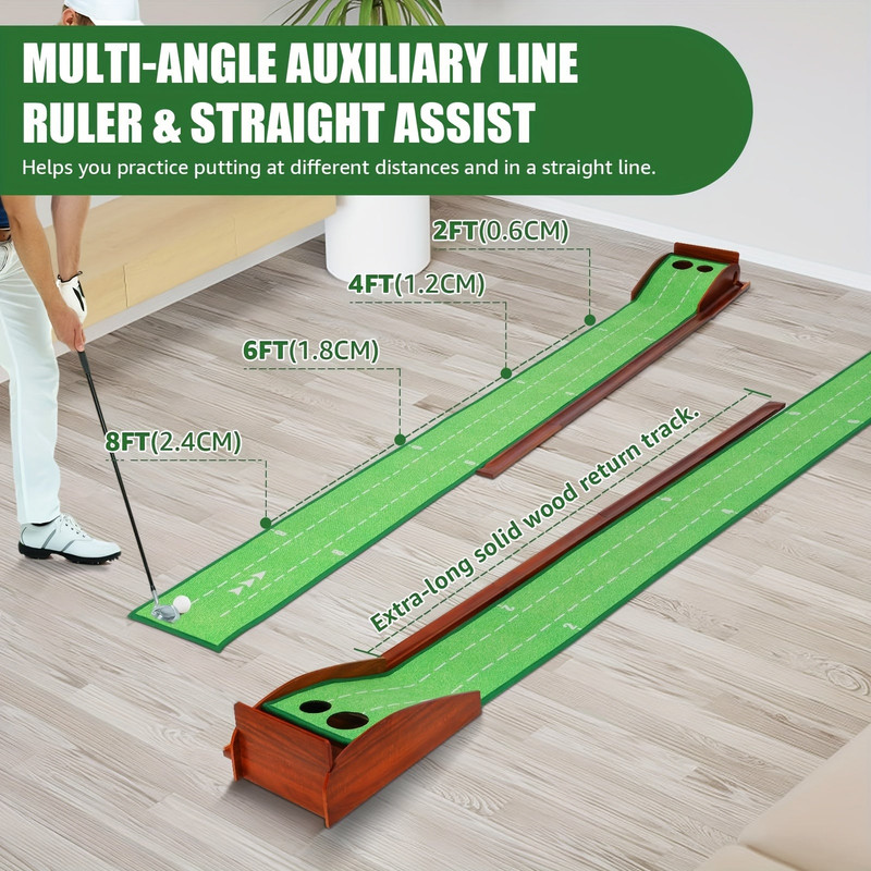 Golf Putting Mat with 2-Hole Training Design — image 4