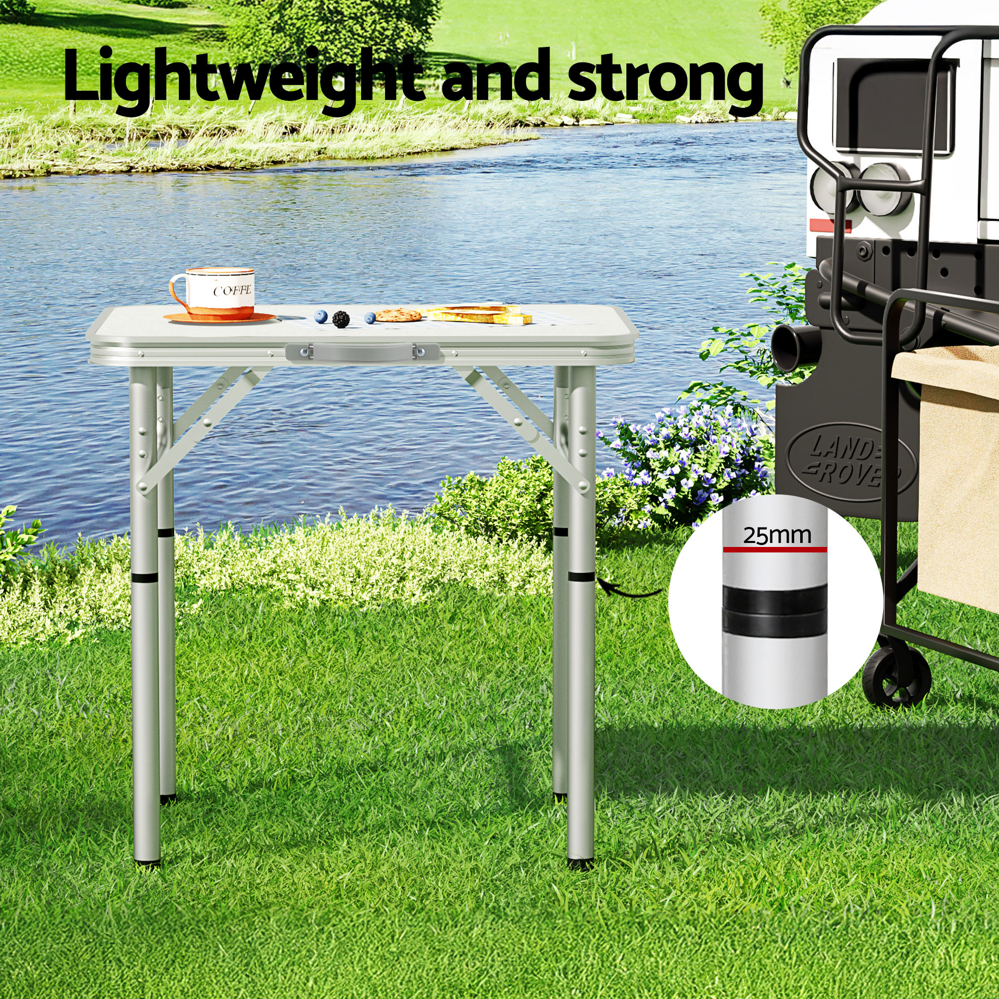 Weisshorn Folding Camping Table 60CM Adjustable Portable Outdoor Picnic Desk โ image 5