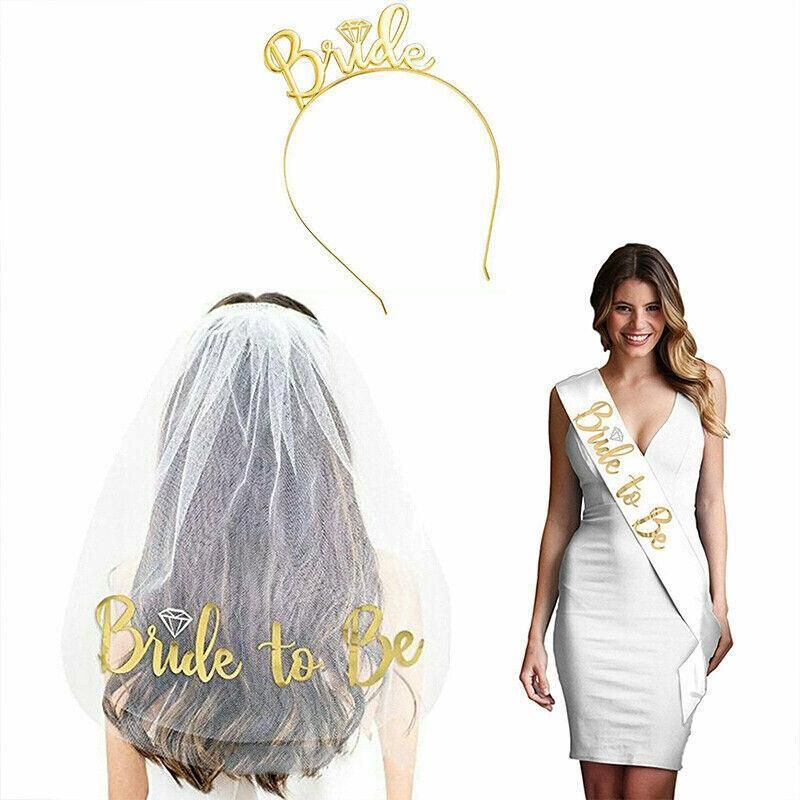 Bride To Be Hen Veil Sash Tiara Hens Night Bridal Shower Kitchen Tea Accessories - Package 4 โ image 3