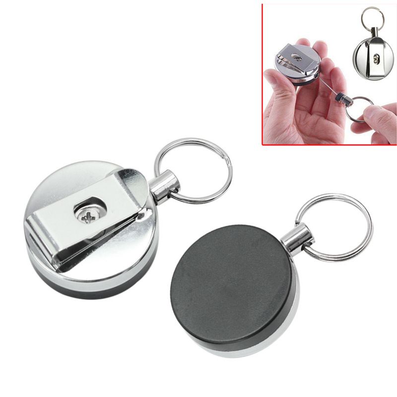 2Pack Heavy Duty Retractable Badge Holder Reel, Metal ID Badge Reel with Clip & Key Ring for ID Key Card Badge & Name Card Keychain โ image 5