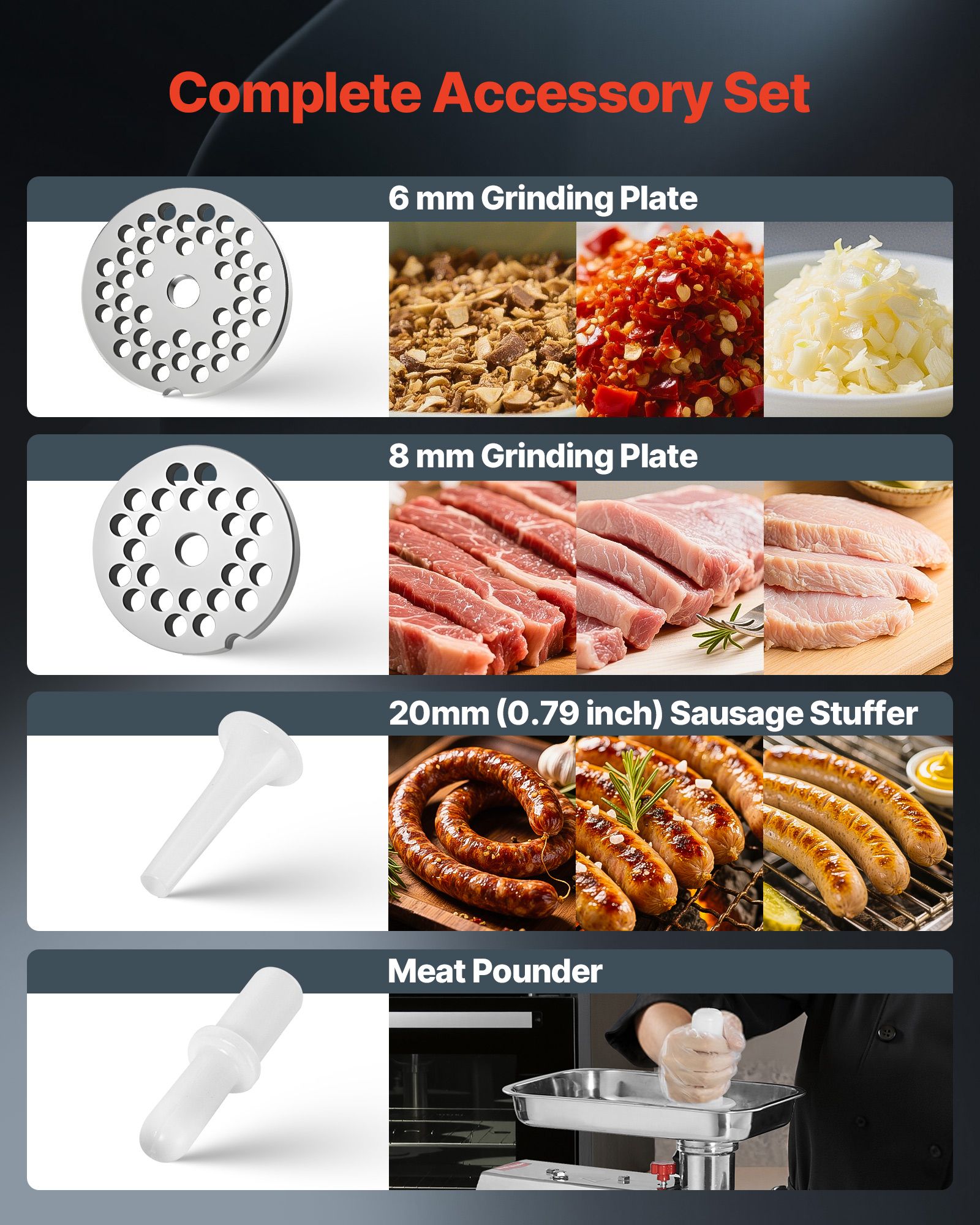 Commercial Electric Meat Grinder 5.5 Lbs/Min Sausage Stuffer Maker Kitchen — image 3
