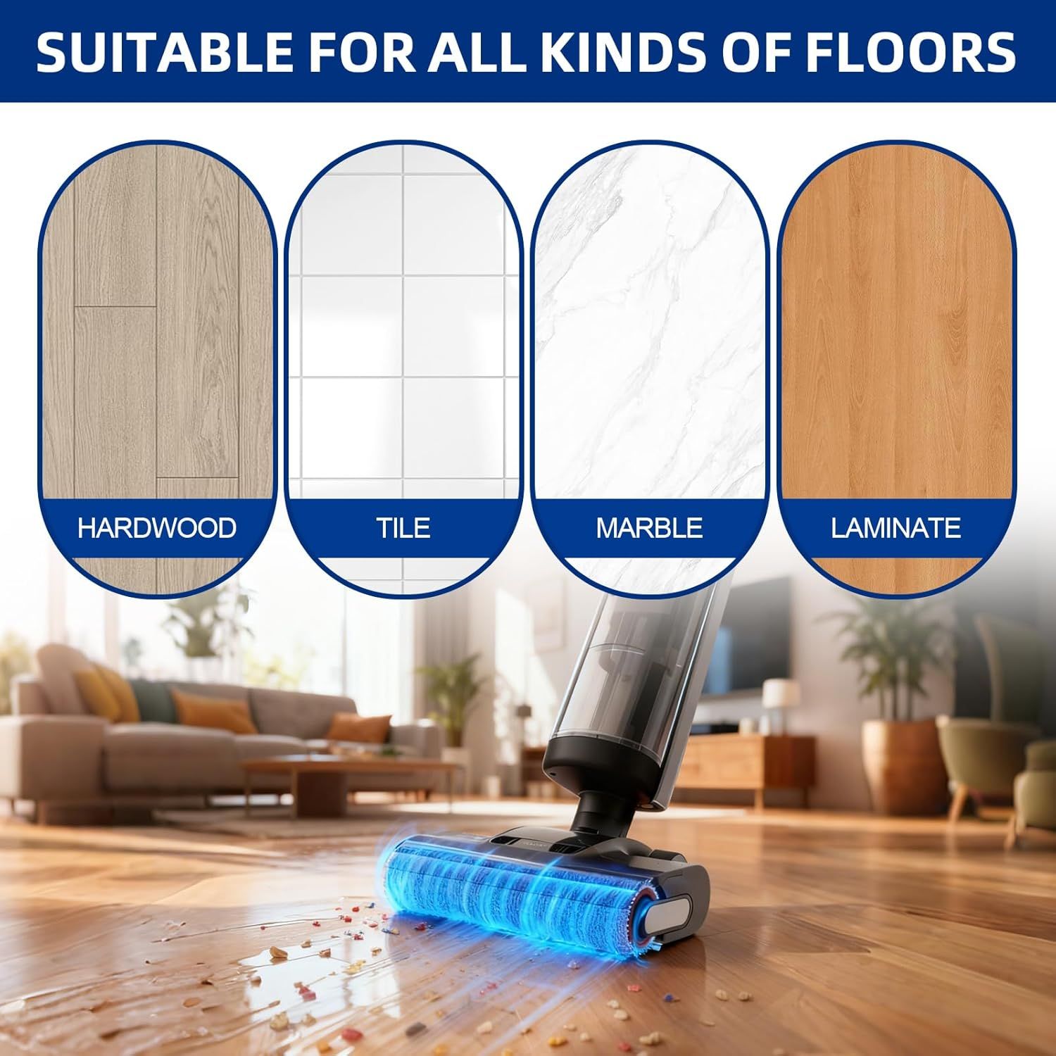 H12 Pro Brush Roller and Filter Replacment Compatible with Dreame H12 Pro, H12 Dual Cordless Wet Dry Vacuum Cleaner - 2 Brushrollers+ 4 Vacuum Filters +1 — image 3