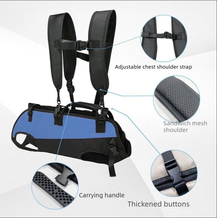 Black Multi-Functional Dog Carrier Backpack and Lift Harness for Hiking and Outdoor Use, Adjustable Breathable Pet Support Sling for Senior or Injured Large — image 5