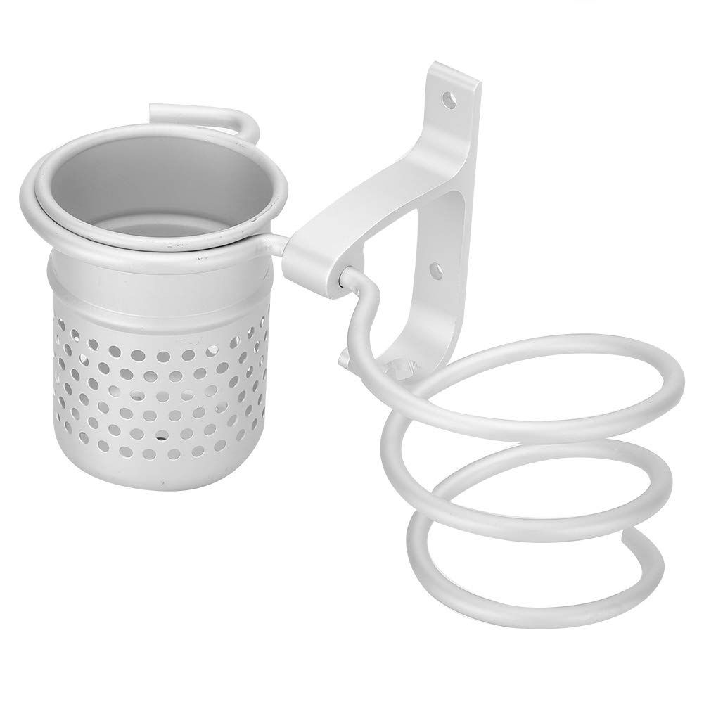 Aluminum Storage Holder Wall Mount Hair Dryer Holder Wall Phone Holder with Fixing Screws for Hair Dryer(Silver) — image 5