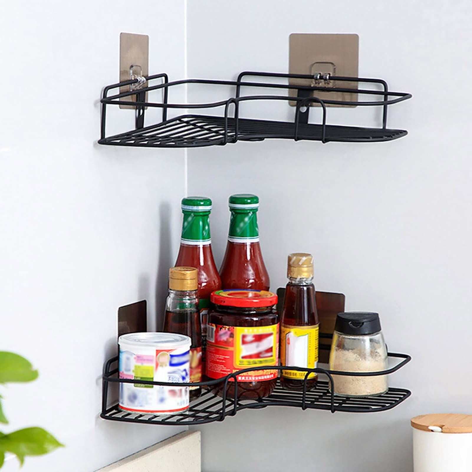 Wall Mount Organizer,2 Set Drying Rack Draining Fast Rust-Proof Metal Soap Shampoos Corner Shower Caddy for Kitchen, Bathroom — image 3