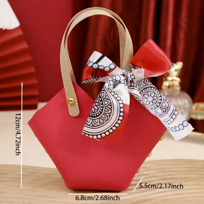 10PCS๐ French Luxury Scarf Handbag Gift Box | Mini Cute DIY Party Favor Bag, Top Choice for Wedding Favors & Bridal Showers/PINK โ image 5