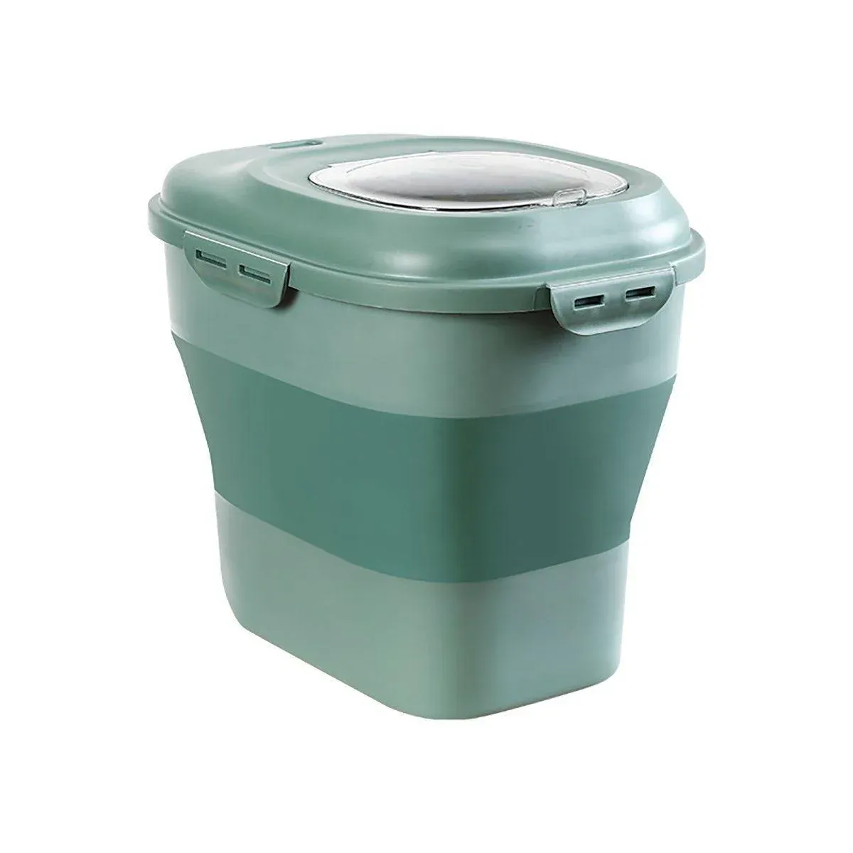 Large Capacity Pet Food Storage Box Foldable Design with Seal Lid - Green