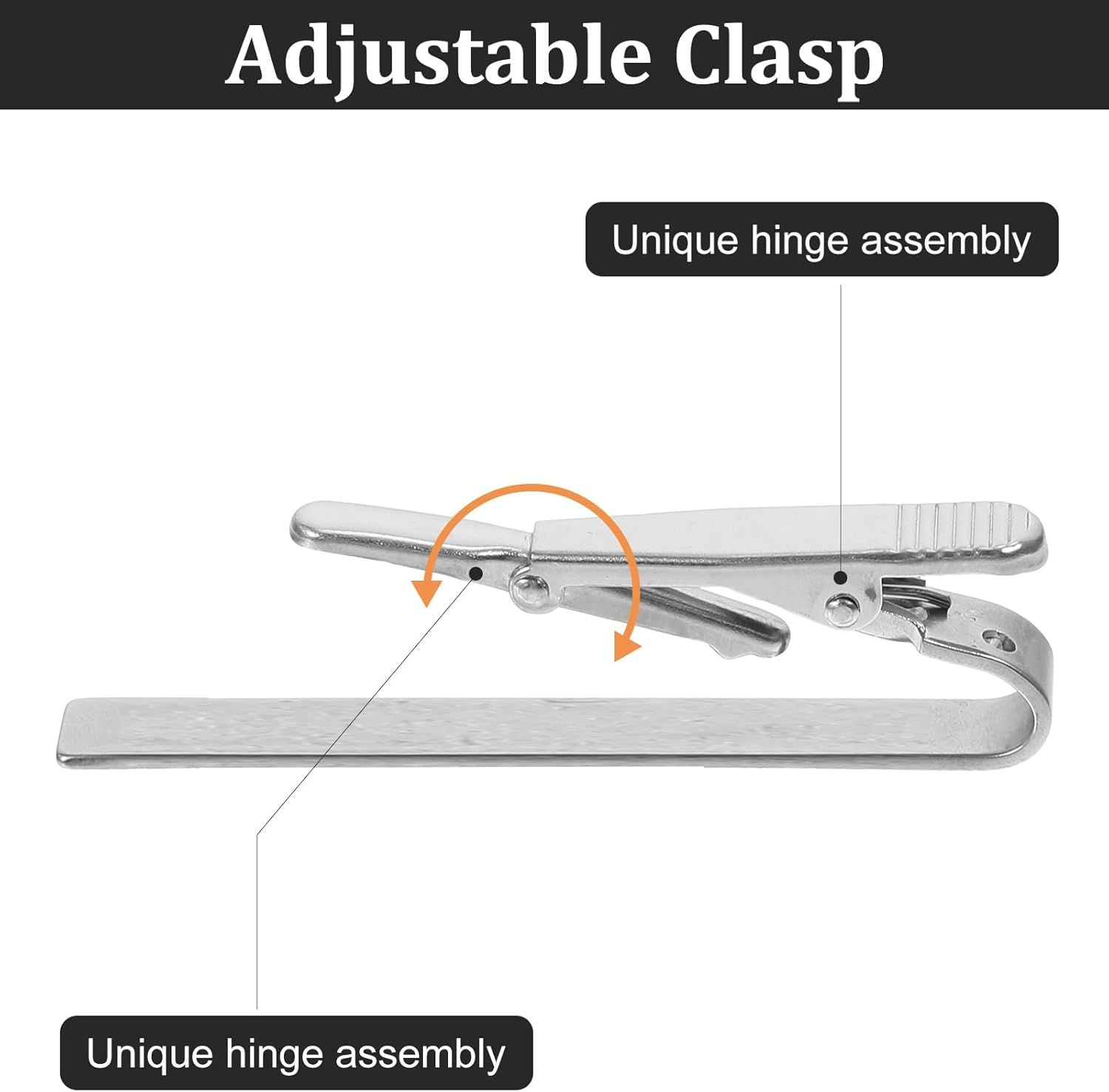 3 Pack Silver Tie Clips for Men, Classic Tie Clips for Men Silver with Adjustable Clasp Ideal for Professional Office Wear and Formal Events โ image 3