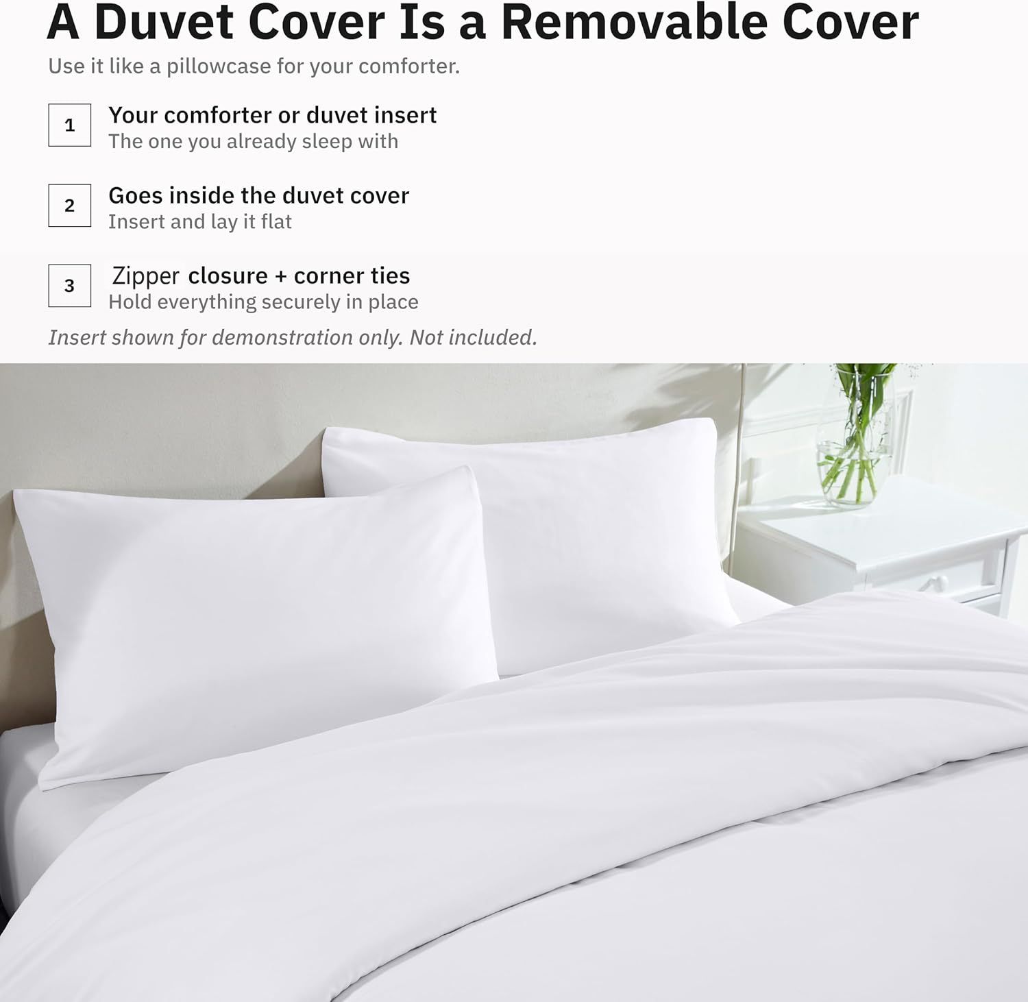 Hotel Soft Microfiber Duvet Cover Set-2000TC Quilt Cover Set & Pillowcases -1 Donna Cover Zipper Closure & 1 x Pillowcases-Breathable Bedding - Wrinkle, Fade — image 4