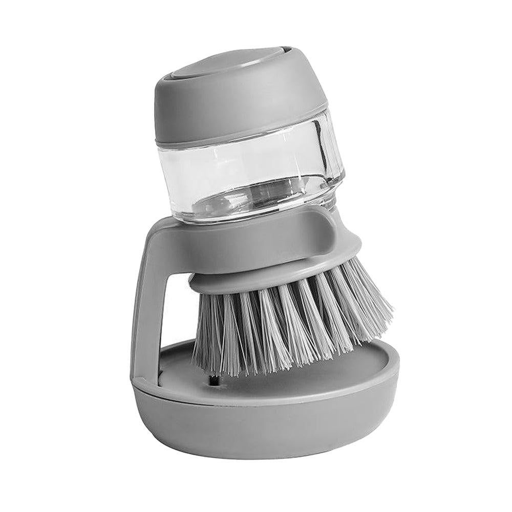Multi-purpose Scrubbing Dish Brush with Soap Dispenser Cleaning Brush Kitchen Cleaning Tool Gray — image 3