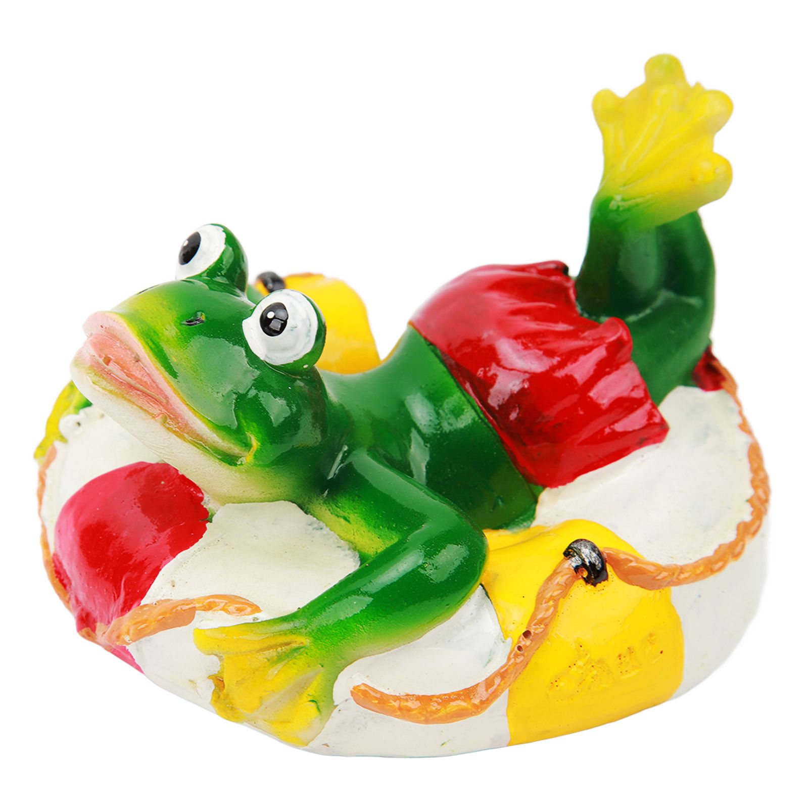 Frog Pond Ornaments Resin Colorfast Easy Float Water Floating Frog Garden Statue for Home Garden Yard Swimming Ring Frog โ image 4