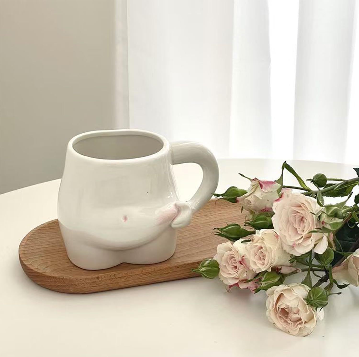 1 Piece 320ml White Ceramic Mug - Coffee Mug, Tea Mug, Water Cup - Suitable for Tea, Latte and Milk โ image 4