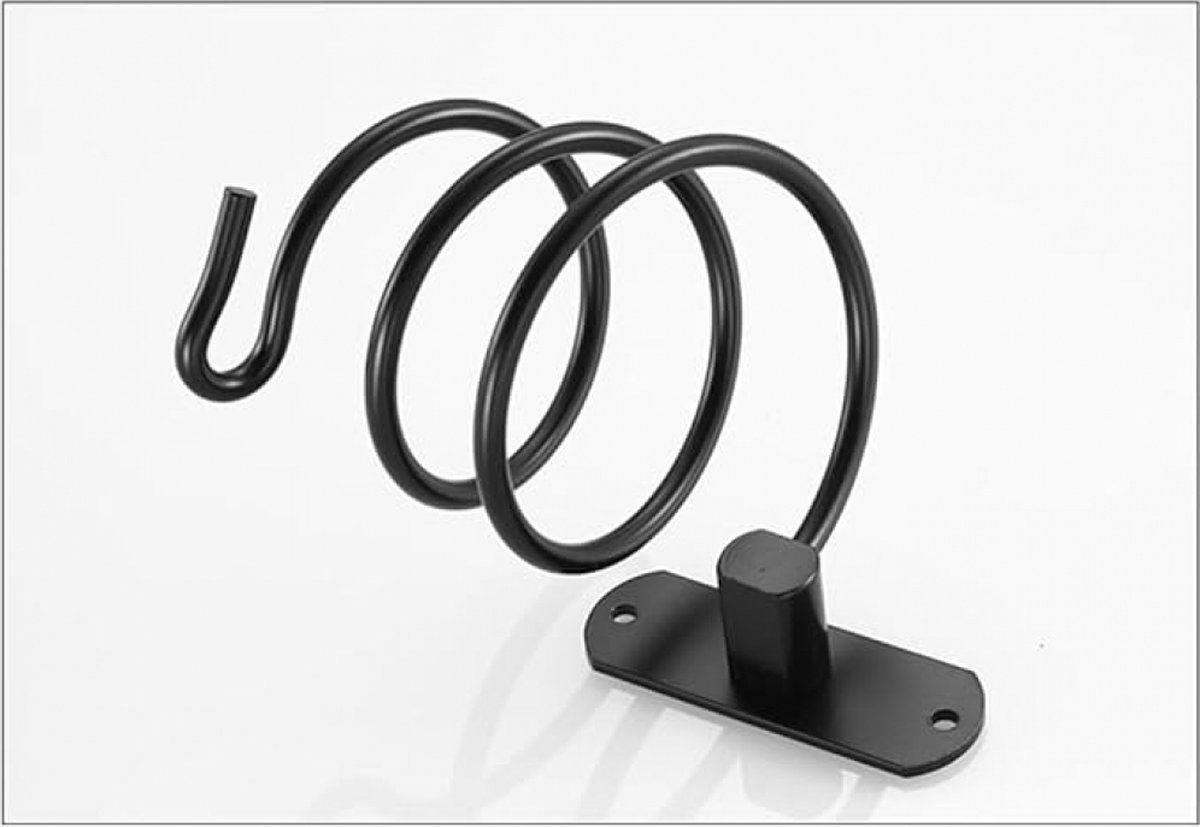 Hairdryer holder - Black - Aluminum - Wall mount - Universal - 120*95*95mm — image 2