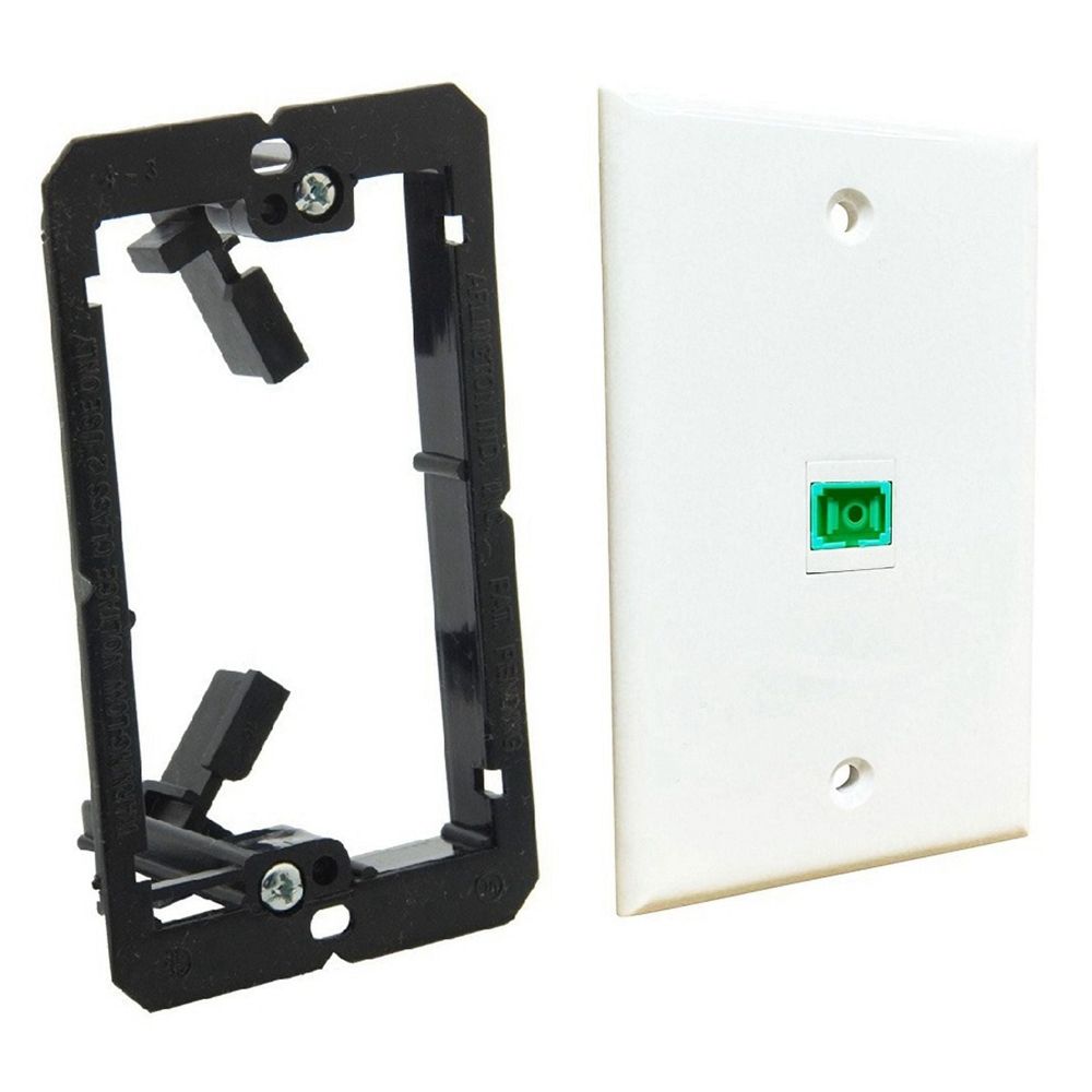 1 Port Fiber Wall Plate SC Simplex Optic Optical with 1-Gang Mounting Bracket,A