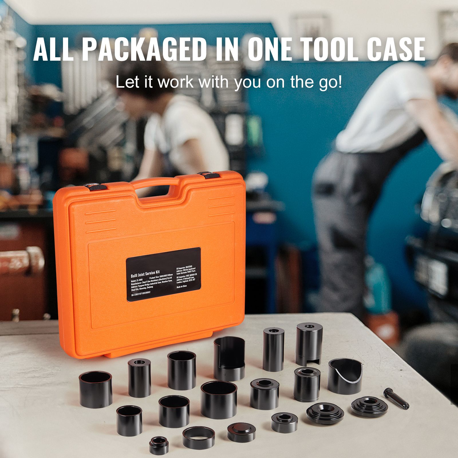 Ball Joint Press Kit, 21 pcs Tool Kit, C-press Ball joint Remove and Install Tools, for Most 2WD and 4WD Cars, Heavy Duty Ball Joint Repair Kit for Automotive — image 6