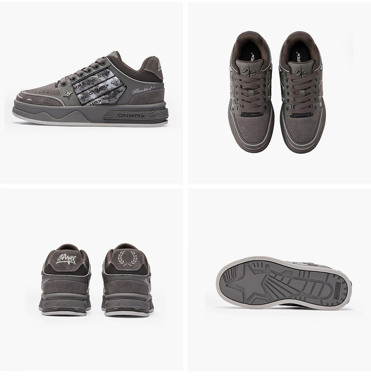 Leopard Print Sneakers Platform Chunky Shoes High-Top Casual Shoes Unisex - Gray pigeon - Size 9(AU9/EU40) โ image 3