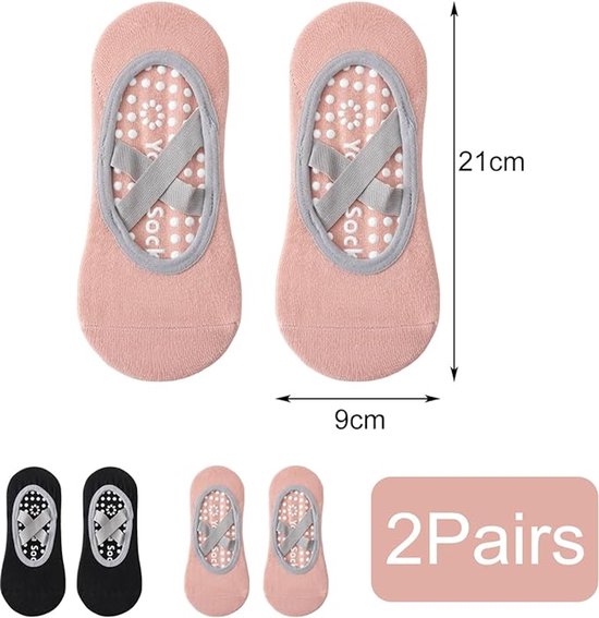 Yoga socks (2 pairs) - Non-slip socks - Women's non-slip yoga socks - Sizes 35-41 - Women's Pilates socks, non-slip - Fitness non-slip - Suitable for Pilates โ image 6