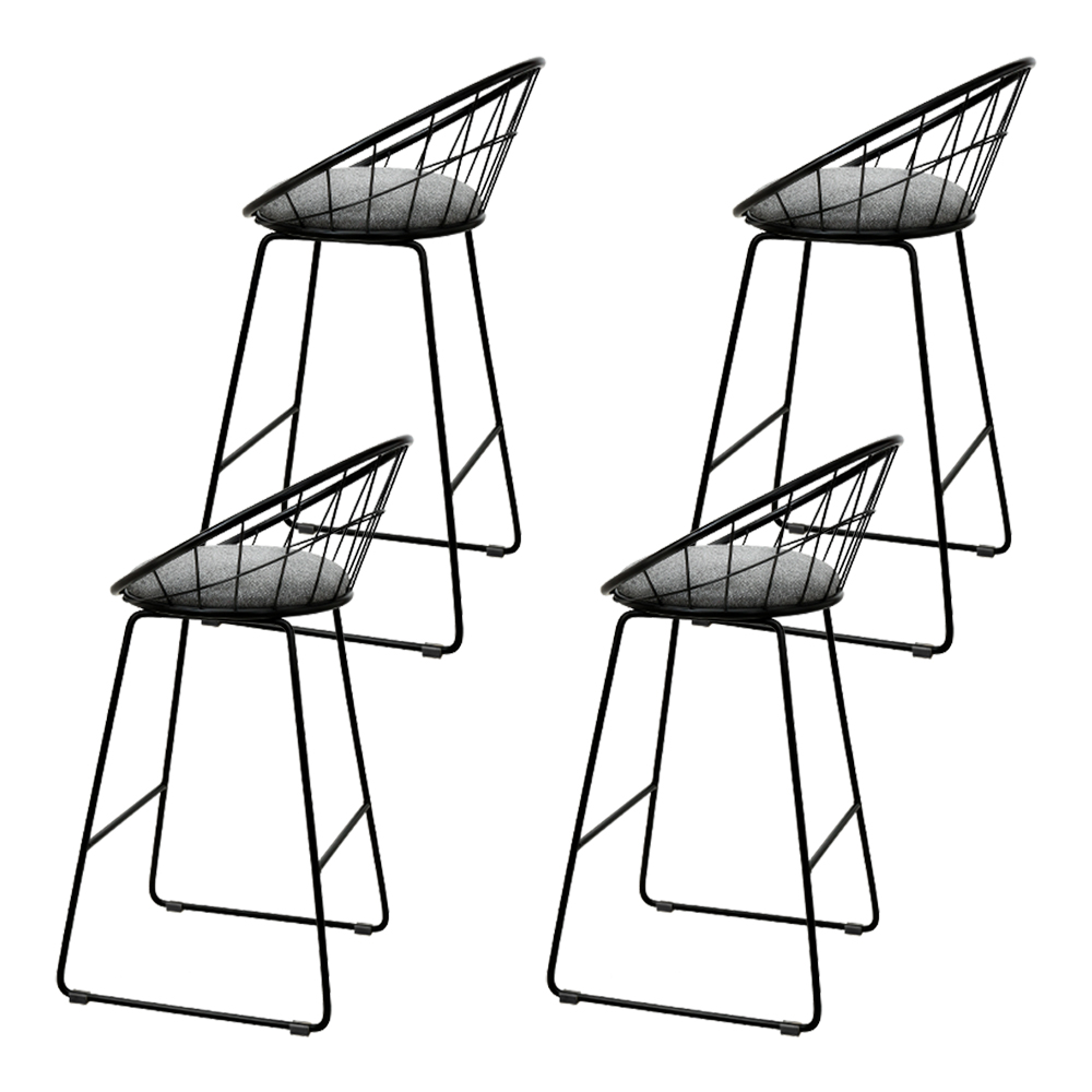 Artiss 4x Bar Stools Padded Seat Metal — image 3