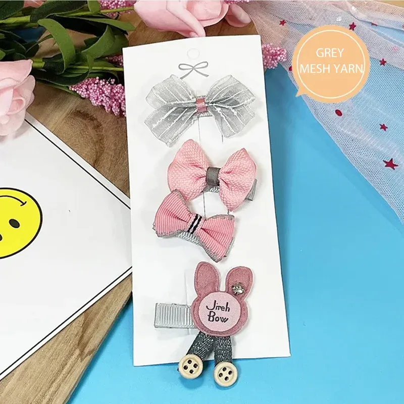 3/4PCS Christmas Hair Clips Set Bow Flower Hairpin Hairgrip Cute Girls Barrettes - Pink Crown Set โ image 5