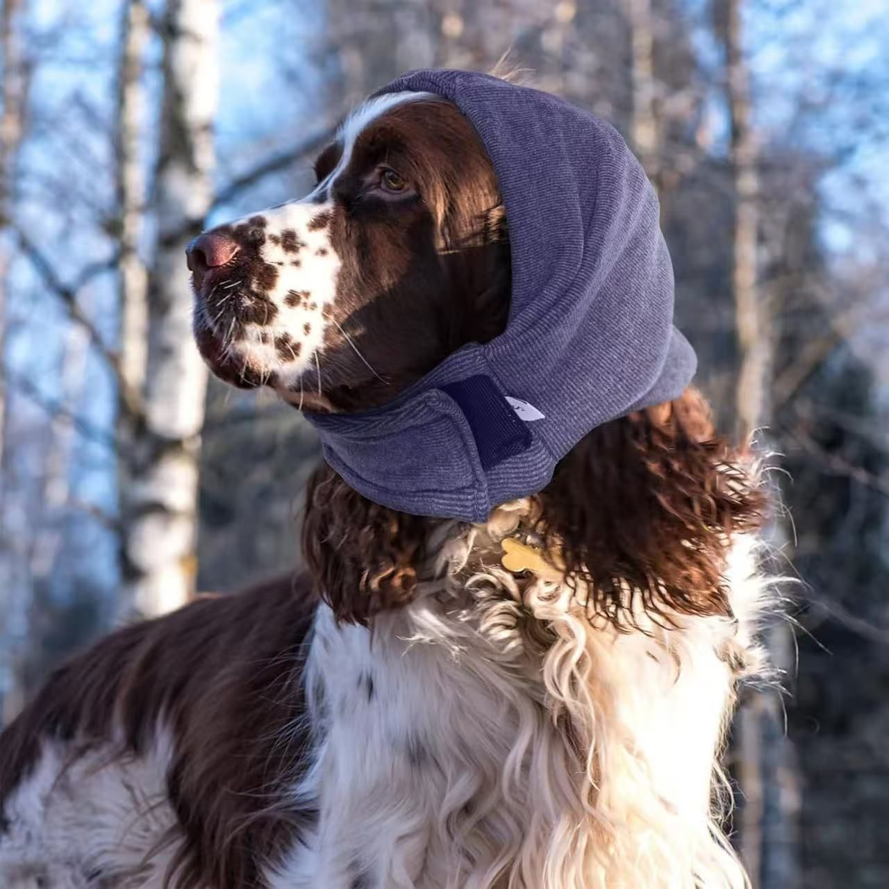 Dog Calming Hoodie, No Shake Ear Wraps for Dogs, Ear Protection Cover Muffs, Head Warp for Anxiety Relief, Noise Reduction, Hematoma, Grooming and Force Drying — image 2