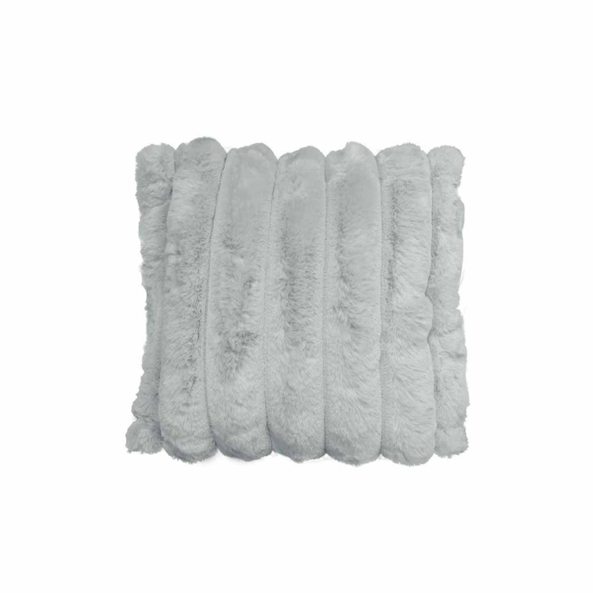 Diana Faux Fur Soft Filled Cushion Square - 45cm x 45cm Silver