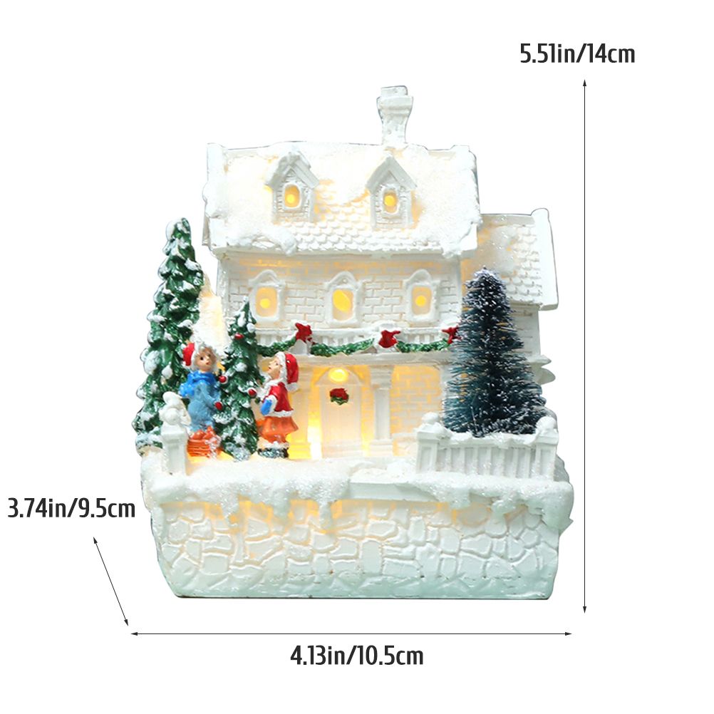 Christmas Village Ornament LED Lighted Christmas Village Houses with Figurines Christmas Village Decoration Indoor Room Decor — image 2