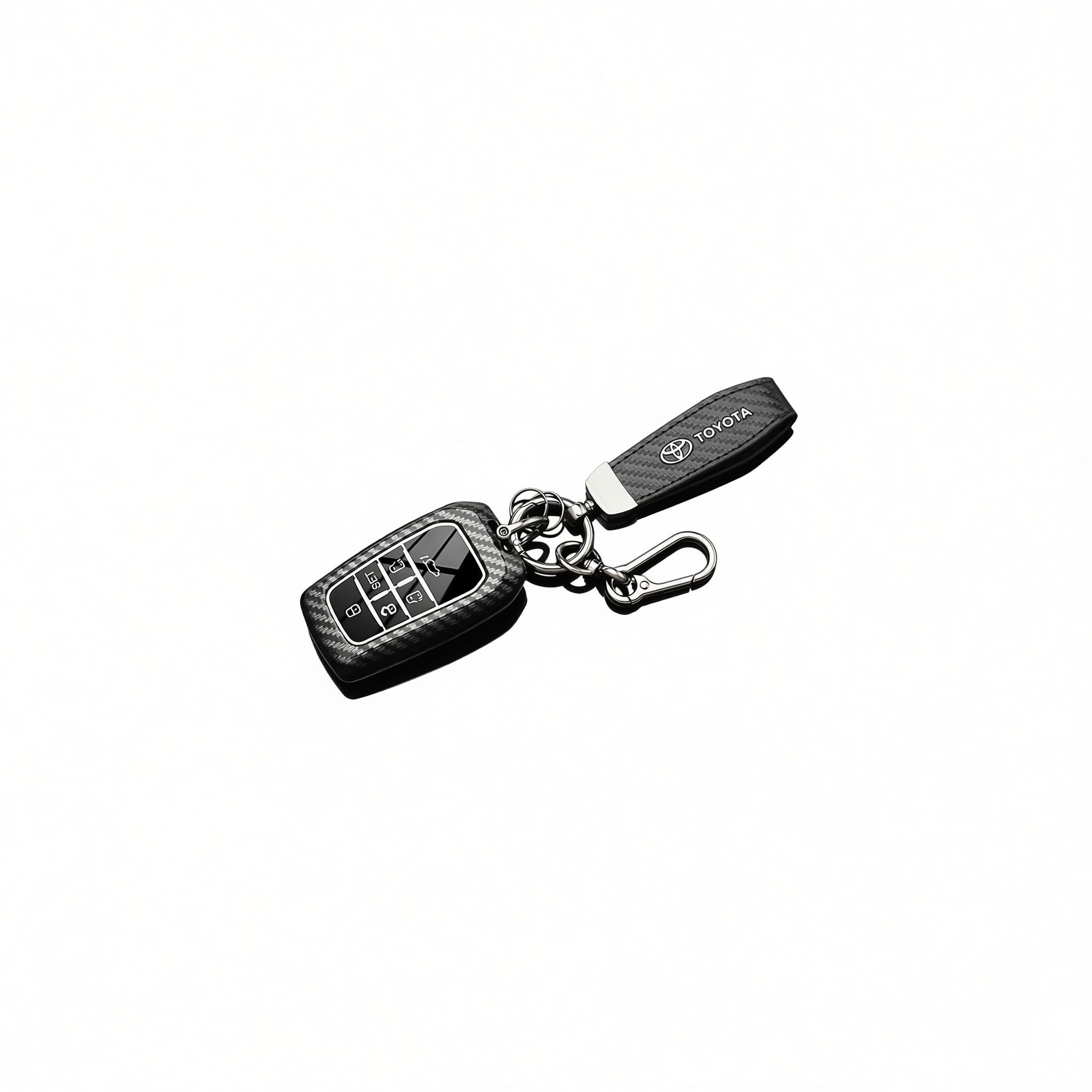 Fragrant Car Island Toyota Sienna Key Cover Carbon. Bagged D type 6-button [carbon fiber black] belt rope buckle — image 4