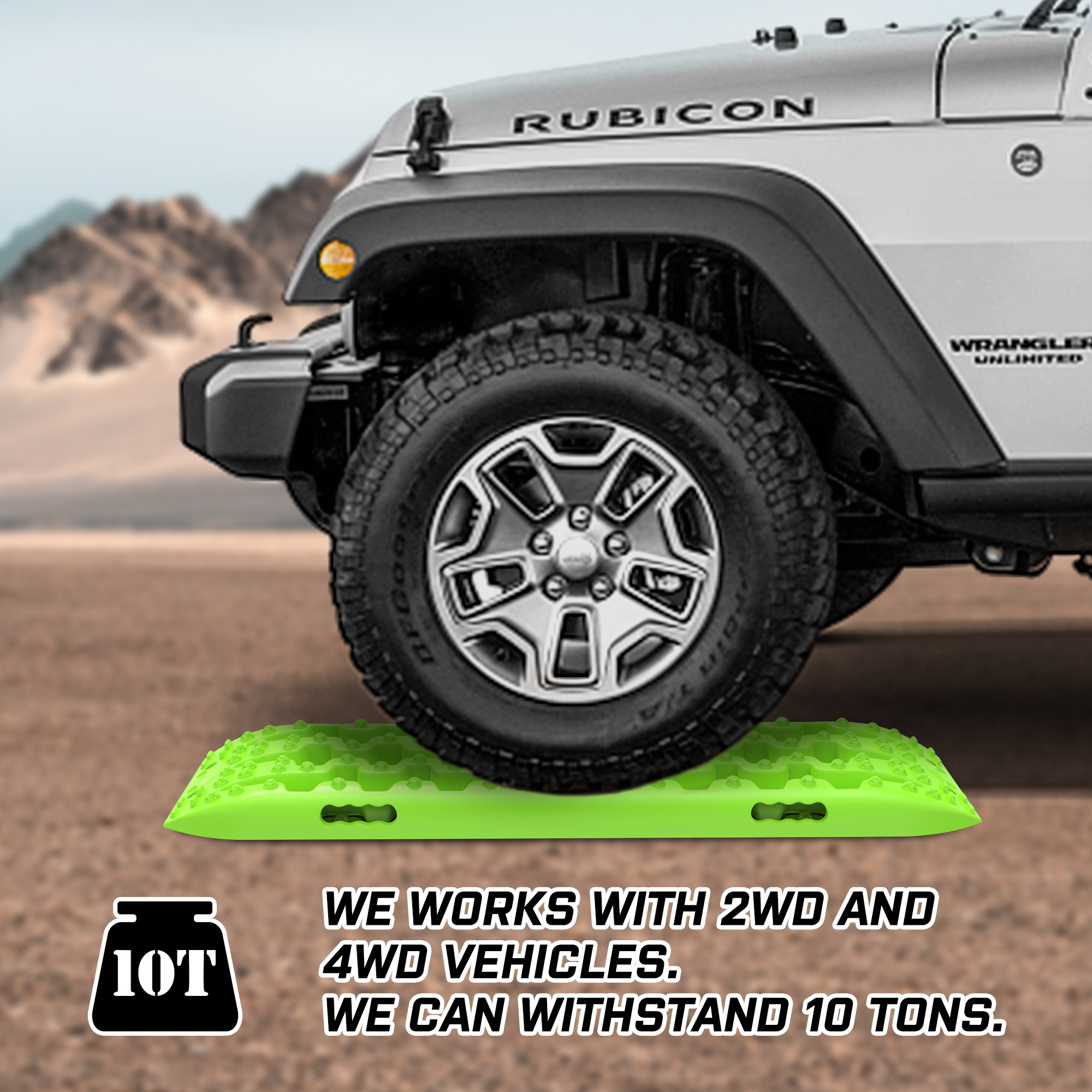 X-BULL Recovery tracks Sand tracks 2 Pairs Sand / Snow / Mud 10T 4WD Gen 3.0 - Green โ image 5