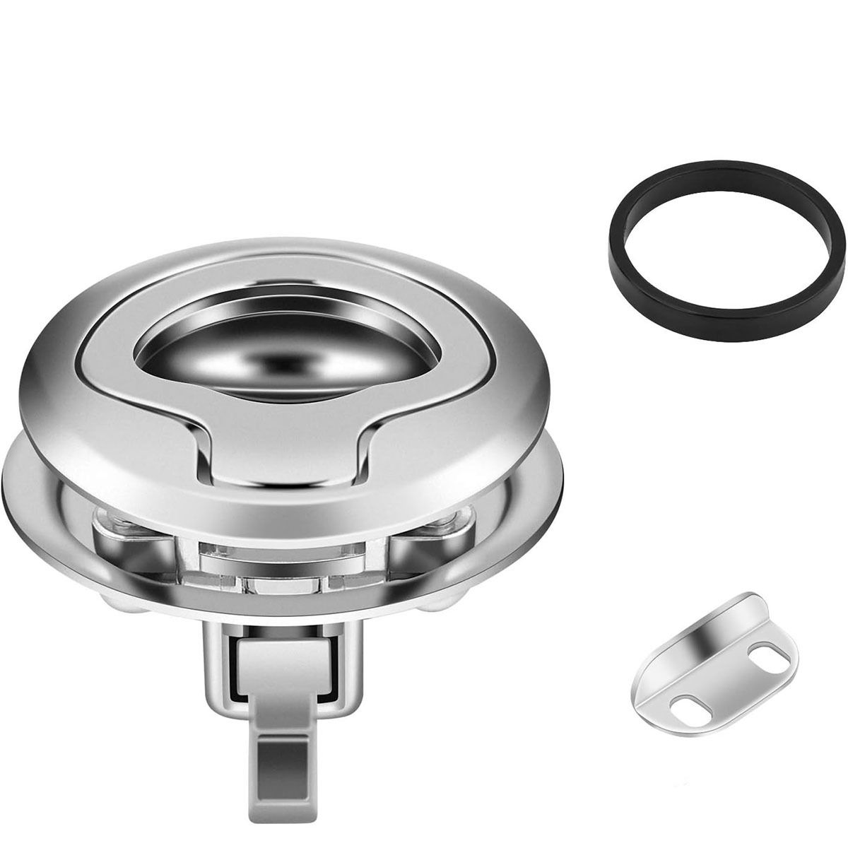 Flush Pull Slam Latch Stainless Steel Round Pull Latch for RV Boat Deck Hatch Door Cabinet Hardware Door Locking Style (B)2pcs โ image 5