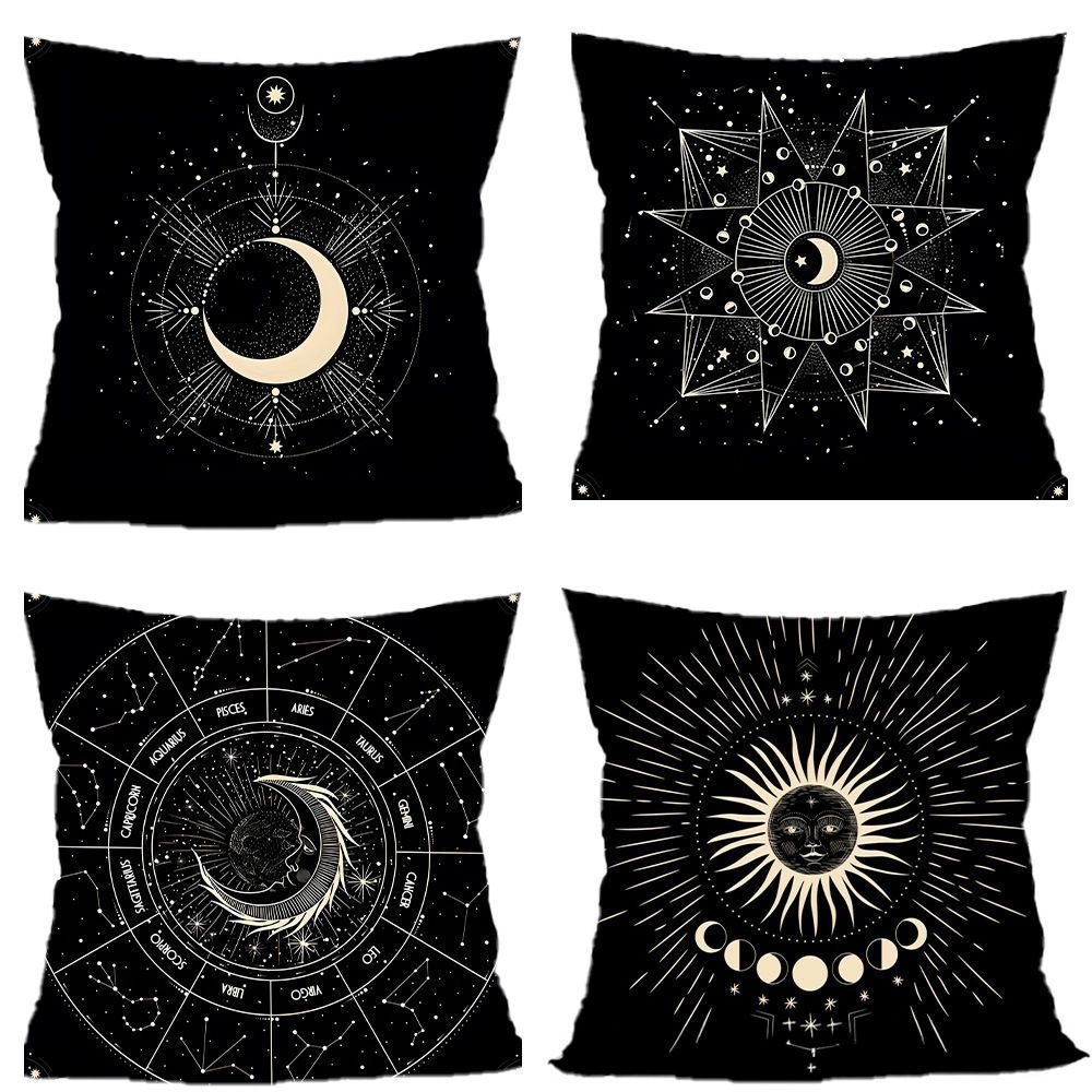 4PC Seasonal Home Accent Pillow Cover For Christmas & Halloween, Style‑98, Suitable For Sofa, Living Room, Bedroom, 45 × 45cm, Pillow Insert Not Included