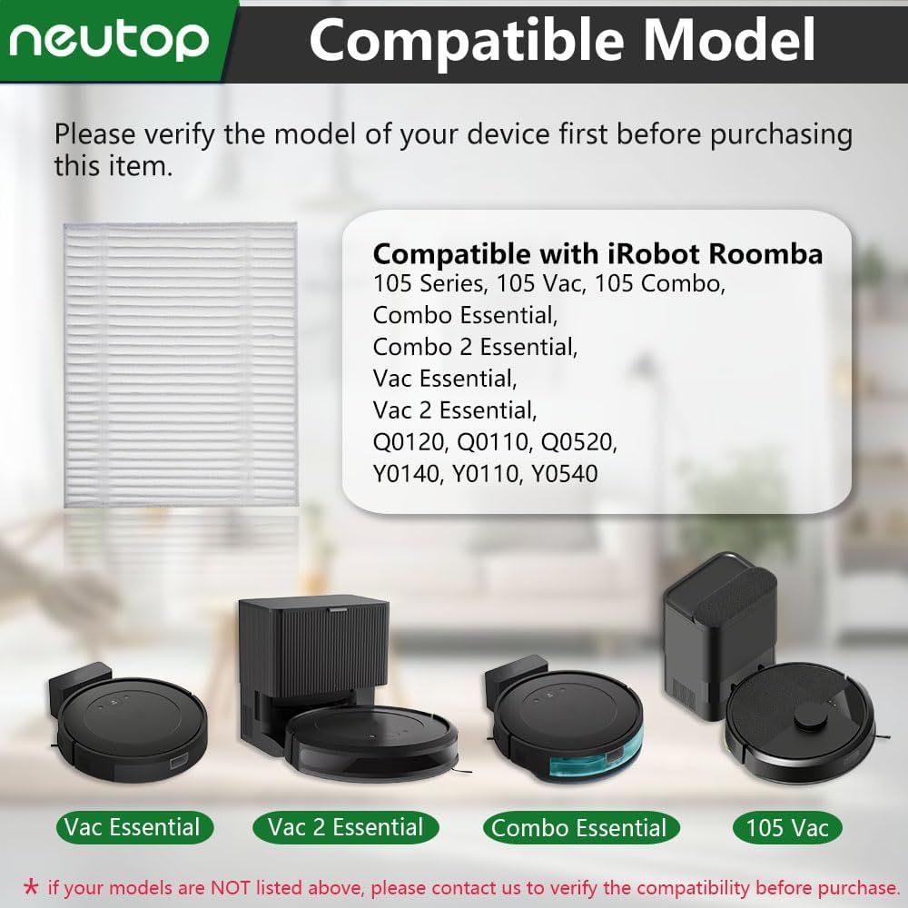 Replacement Hepa ilter Compatible with iRobot Roomba 105 Series, Combo Essential, Combo 2 Essential, Vac 2 Essential, Q0120, Q0110, Q0520, Y0140, Y0110, Robots — image 2