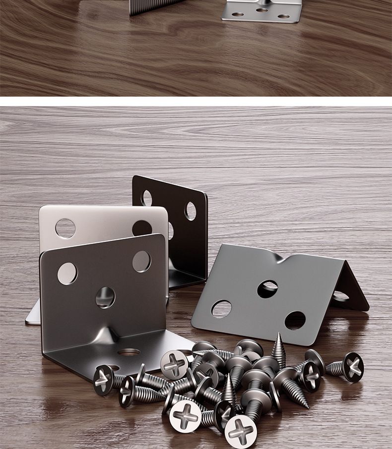 Heavy Duty Right Angle Bracket for Wood,10pcs Stainless Steel Right Angle Brackets, 90 Degree L-Shaped Support — image 3