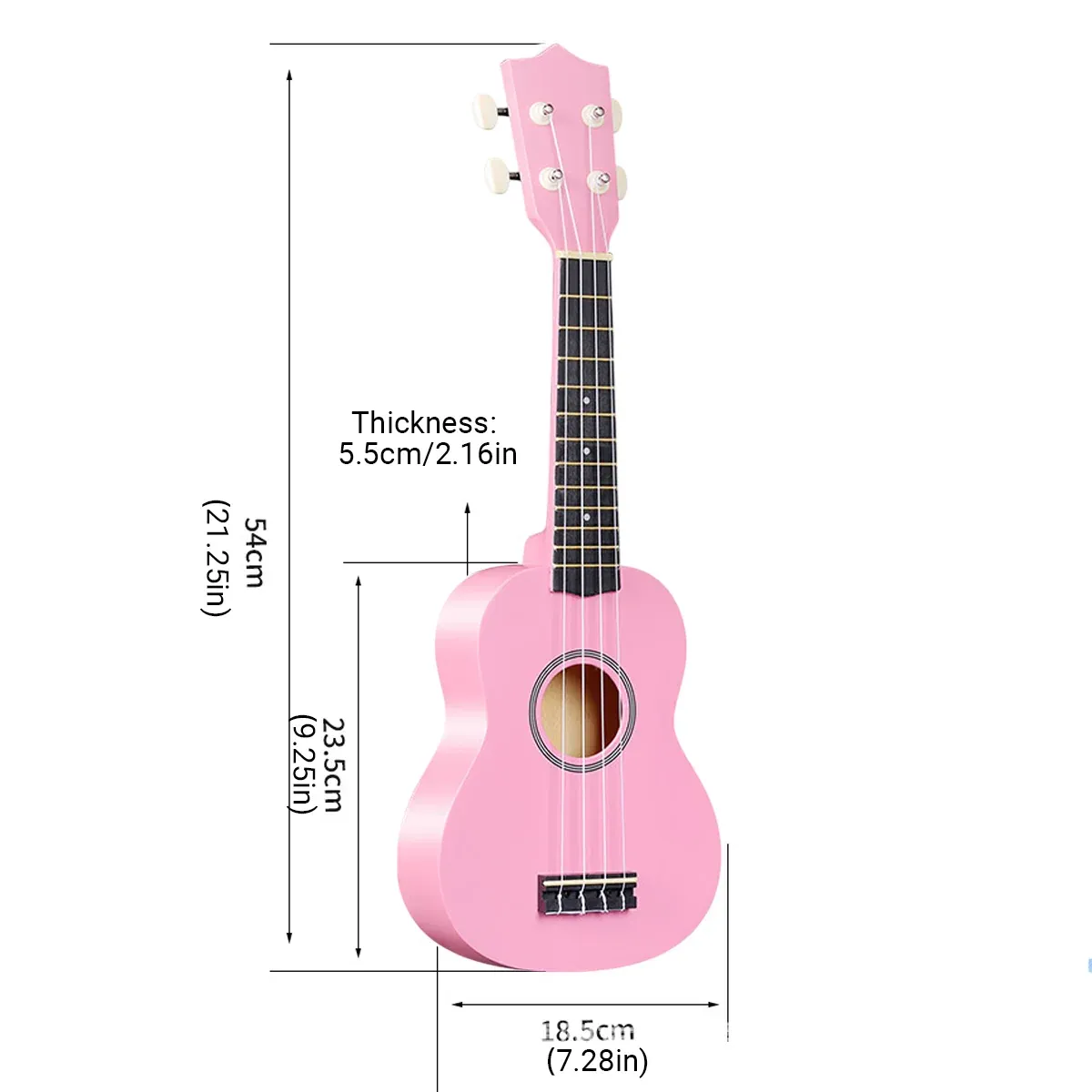 21 Inch Ukulele Beginner 4 String Small Guitar Easy To Learn Clear Sound Use - Black — image 4