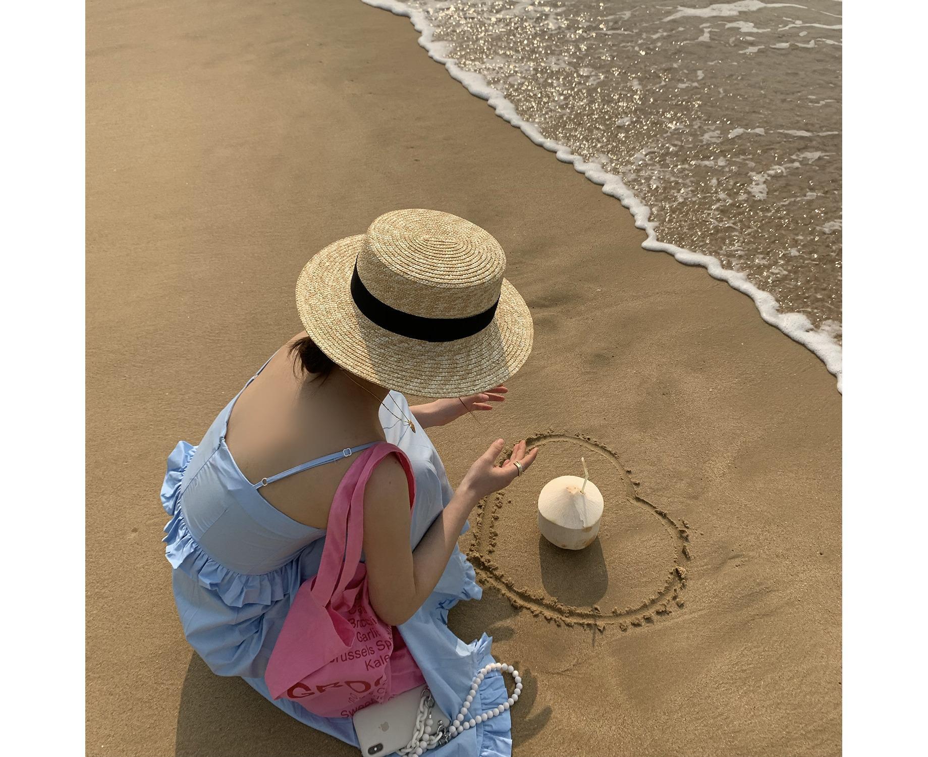 Straw Sun Hats for Women Wide Brim Boater Hat Summer Packable UV Protection Beach Hats for Women Men โ image 4