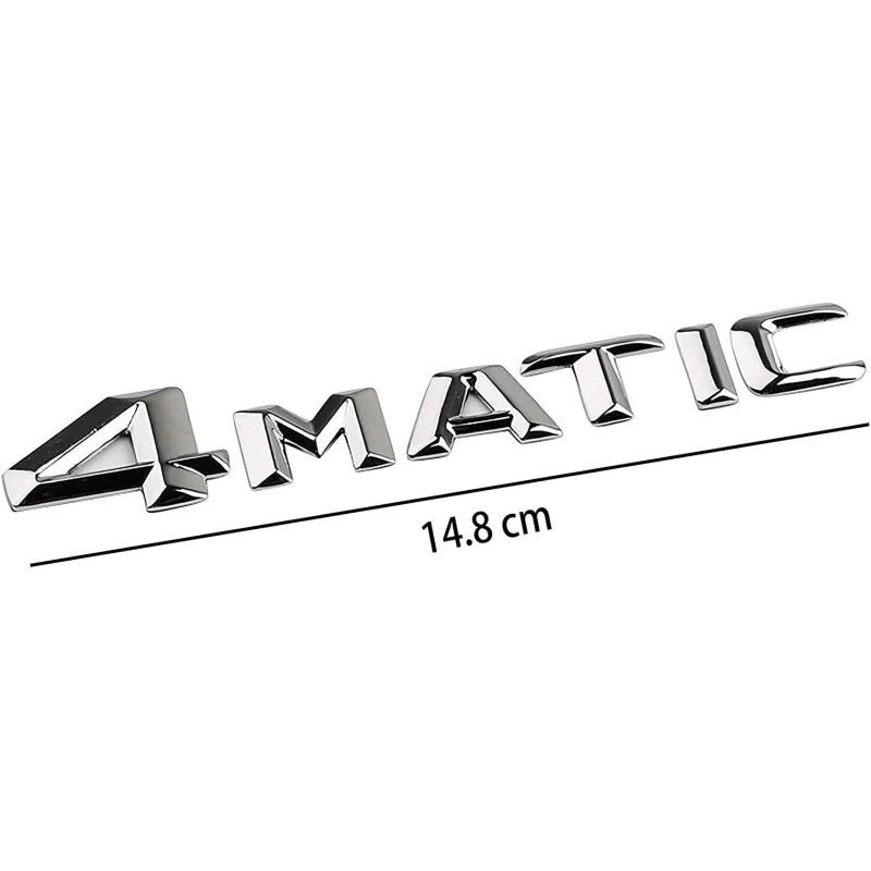 1pcs 3D Car 4MATIC Logo ABS Letter Emblem Decal for Car Side Fender Rear Trunk Emblem Badge Chrome Decal Sticker (4-MAT) — image 4