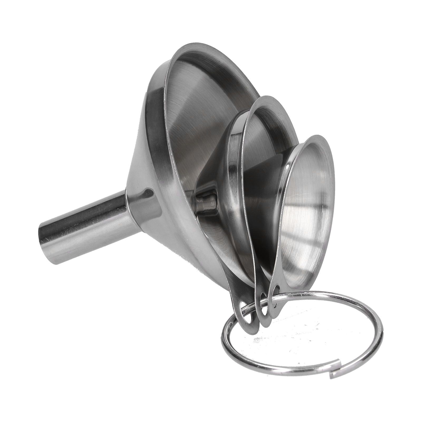 3Pcs Stainless Steel Funnel Filling Bottles Funnel Oil Leaking Separatory Funnel Integrated Liquid Dispenser with Circle โ image 4