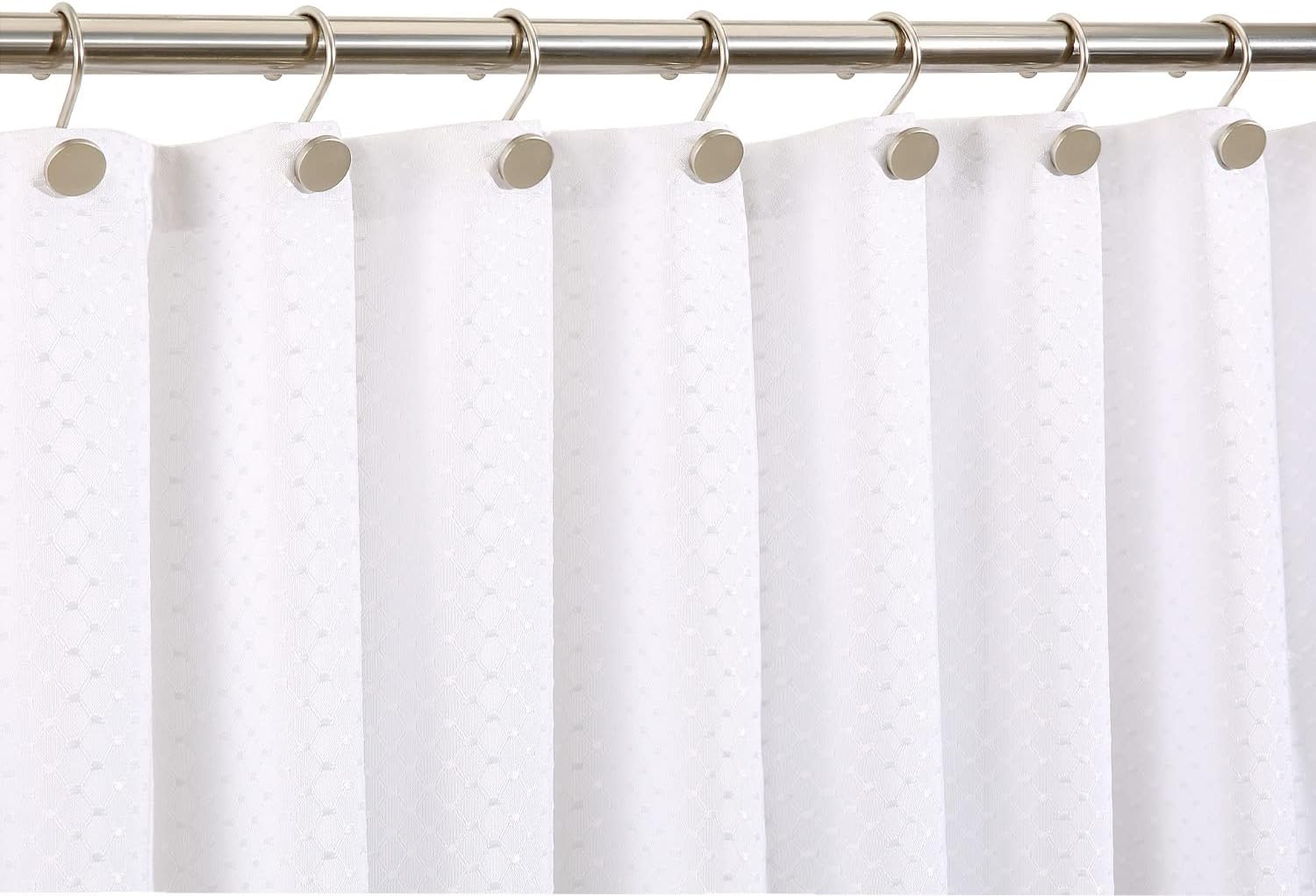 Shower Curtain Hooks, Nickel Shower Curtain Rings Rtproof Metal Round Decorative Shower Hooks Rings for Bathroom Shower Rods Curtains, Set of 12 Heavy Duty — image 4