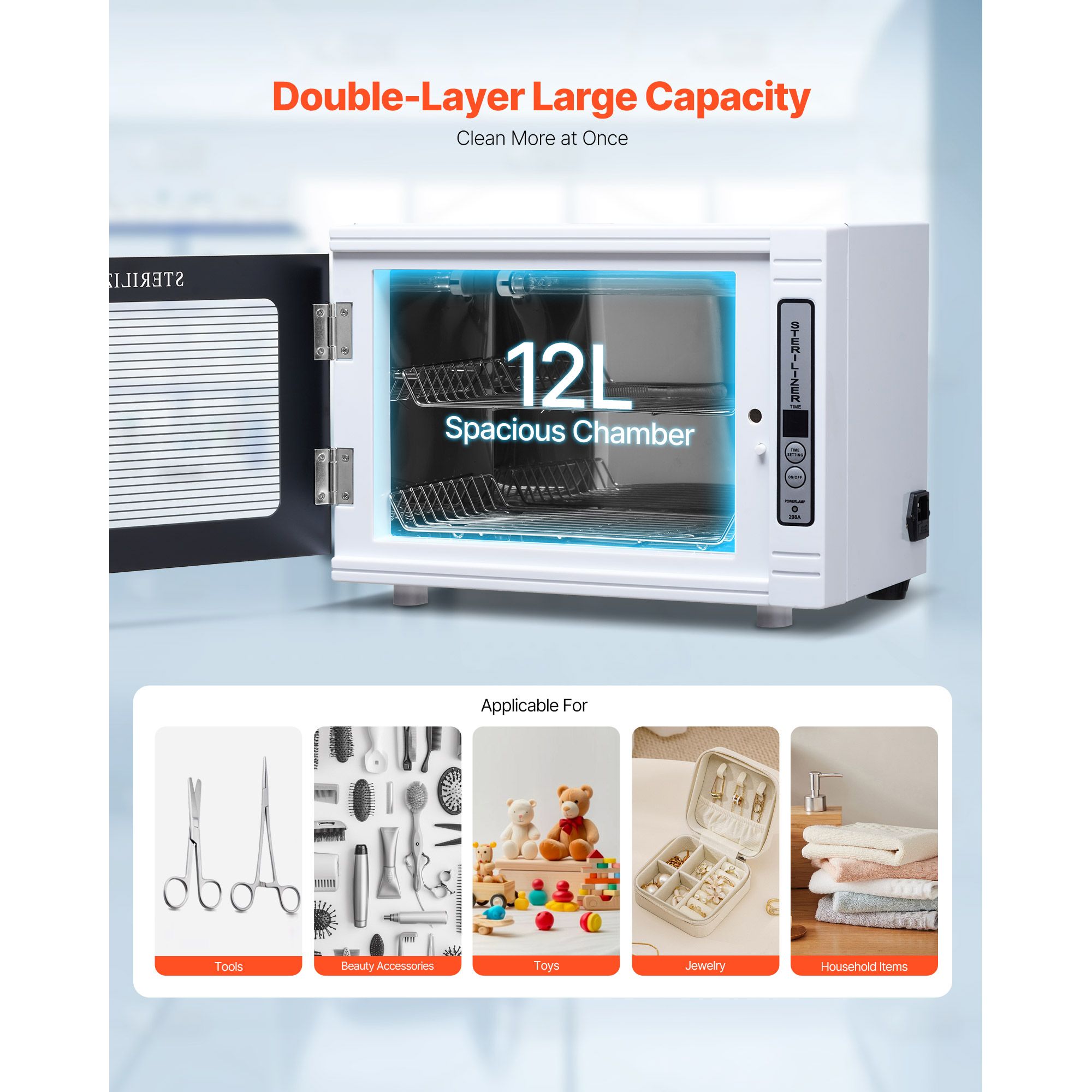 Nail Tool Cleaning Machine 12L Large Capacity Tool Cabinet Cleaner Box — image 3