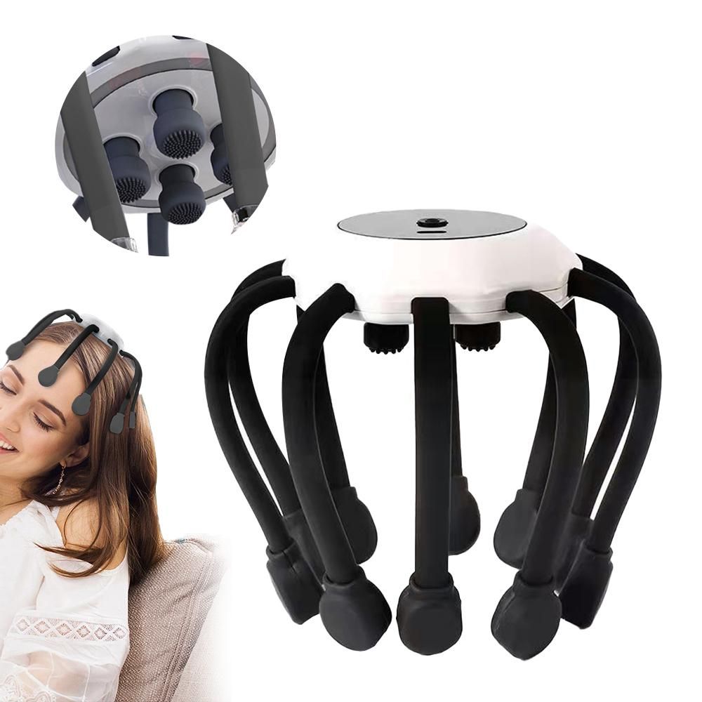 Electric Head Massager with 5 Massage Modes and Timing - Black