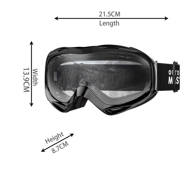 OutdoorMaster OTG Ski Goggles - Over Glasses Ski/Snowboard Goggles for Men, Women & Youth - 100% UV Protection-OM-5 — image 2