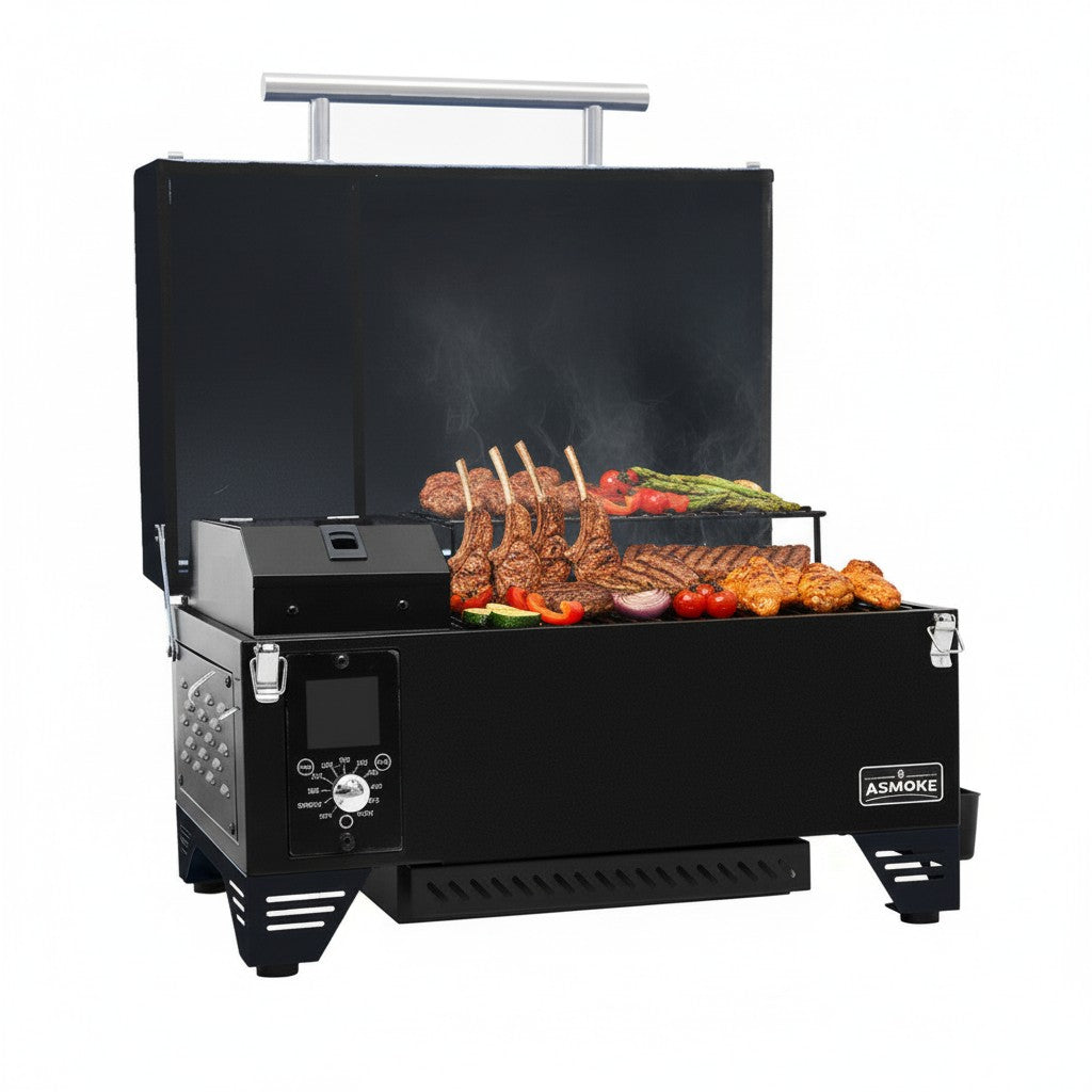 ASMOKE AS350 Portable Smart Wood Pellet Grill (Cyder Black) + 2 × 20LB Assorted Flavors Wood Pellets Bundle (Oak/Cherry/Apple) — image 6