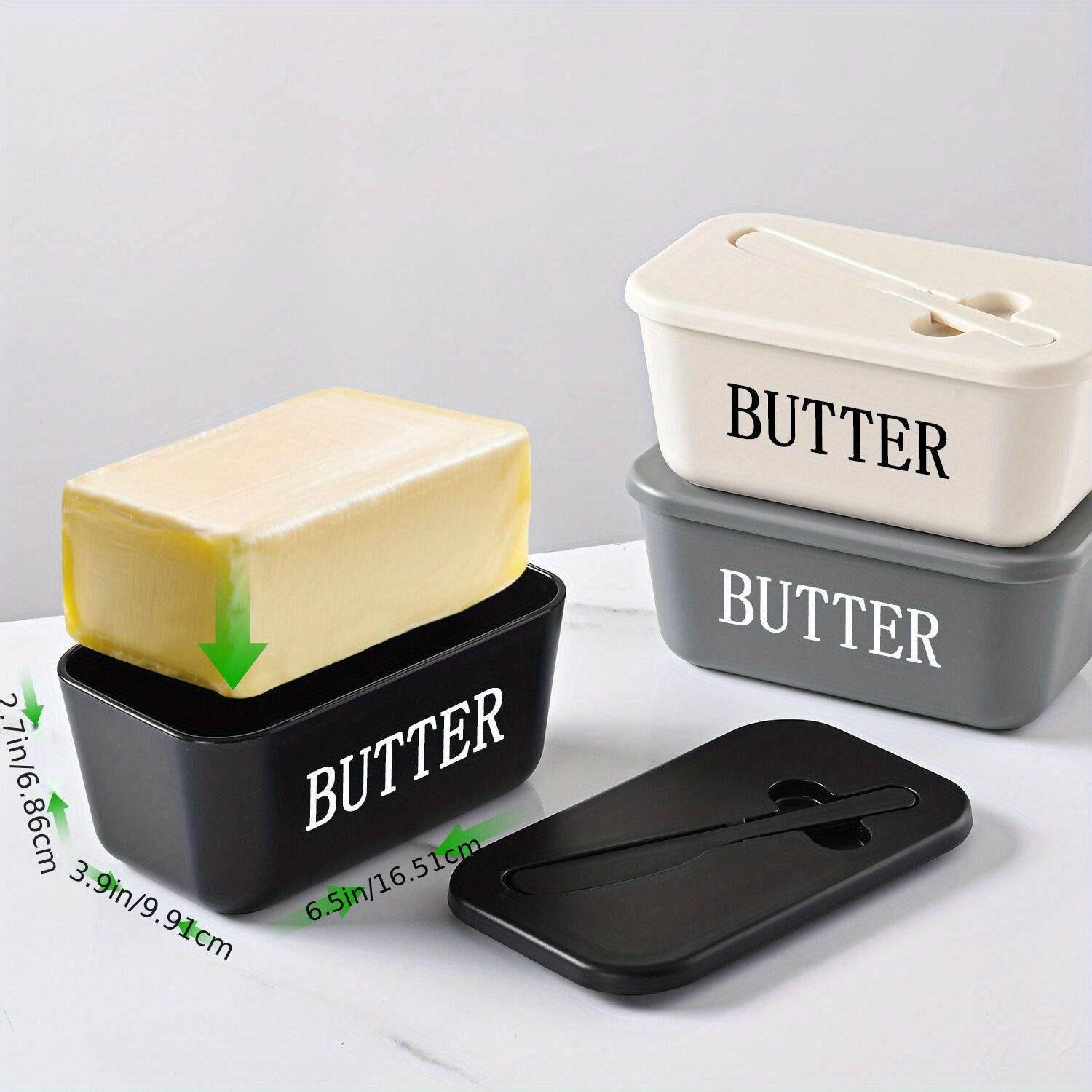 BLUE **Food-Grade PP Large Butter Keeper with Cutting Blade | Airtight, Drying-Resistant, Easy to Slice – Long-Lasting Freshness, Your Kitchen & Baking — image 5
