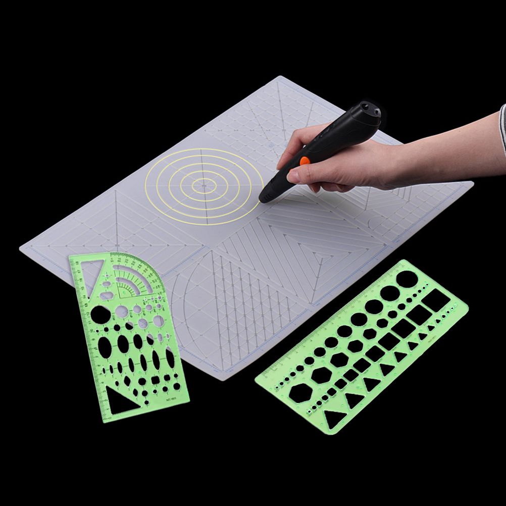 9Pcs Drawings Templates Measuring Geometric Rulers Plastic Draft Rulers for Engineering Building Studying and Designing โ image 6