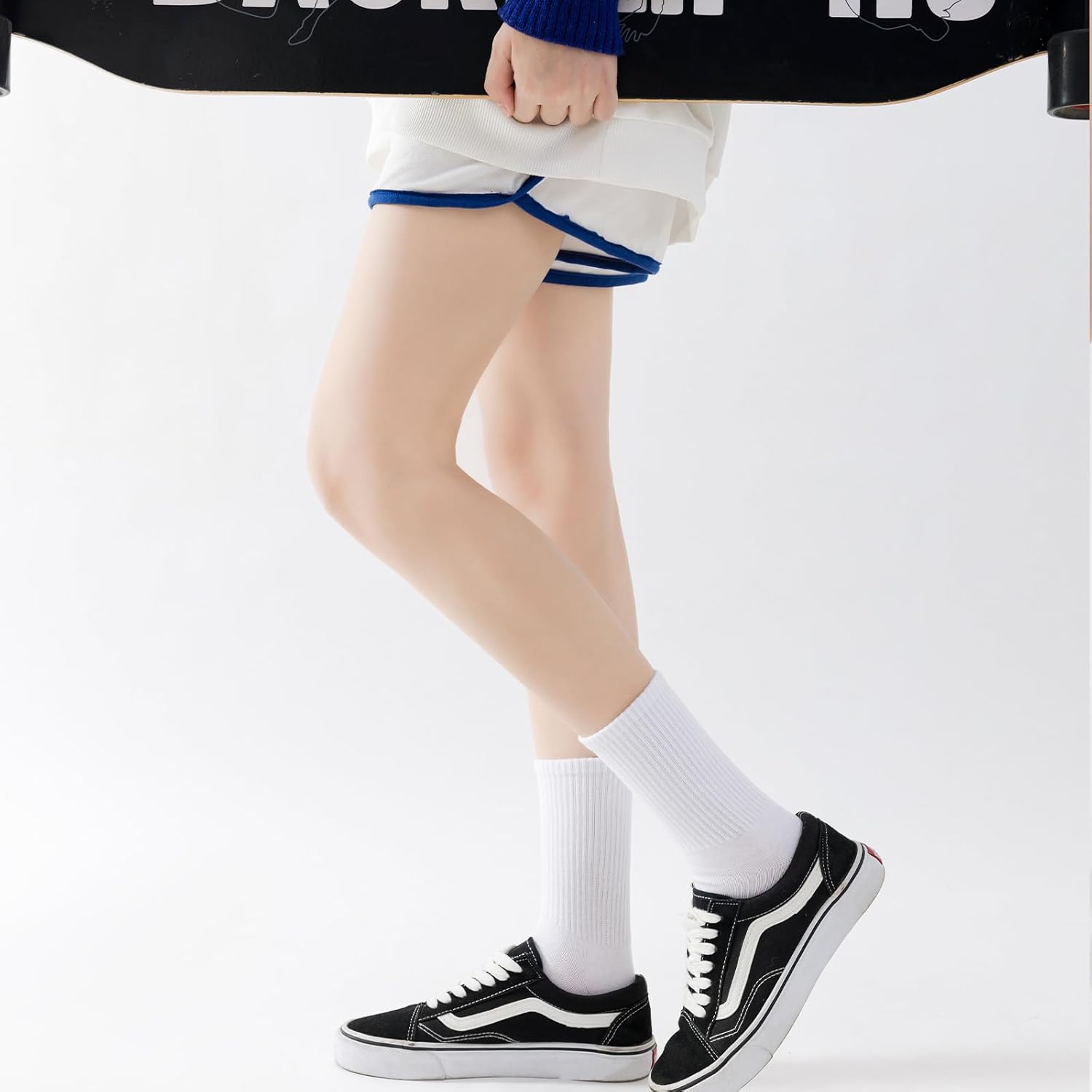 Womens Crew Socks Cotton, 5 Pairs Soft and Moisture Wicking Calf Socks for Work and Casual Sport Wear, Size 5-10 โ image 6