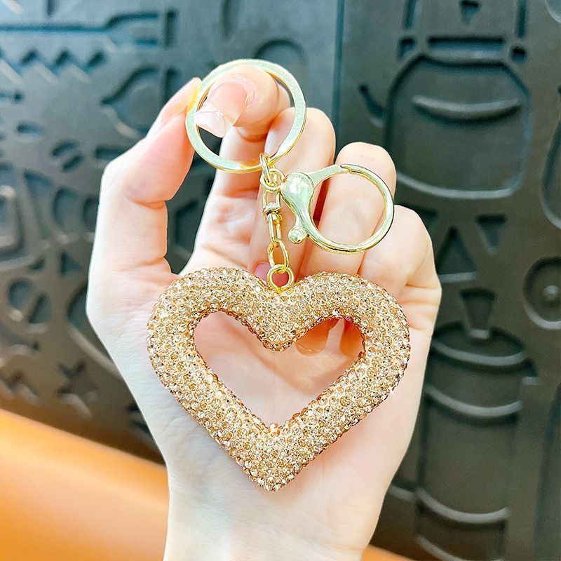 red heart keychain, hollowed-out clay keychain, full diamond keychain, car key accessory, women's fashion accessory, Australian fashion, sparkly k — image 4