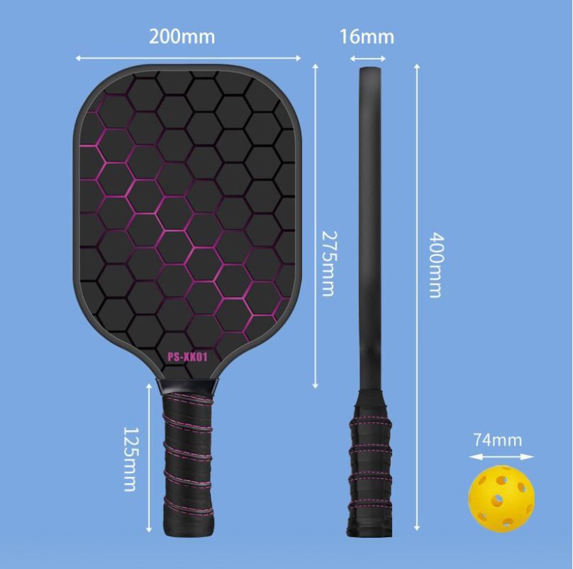 Black and Yellow Lightweight Fiberglass Pickleball Paddle Set - 2 High-Rebound Rackets with PU Comfort Grip, 4 Balls and Carry Bag for Outdoor Play โ image 6